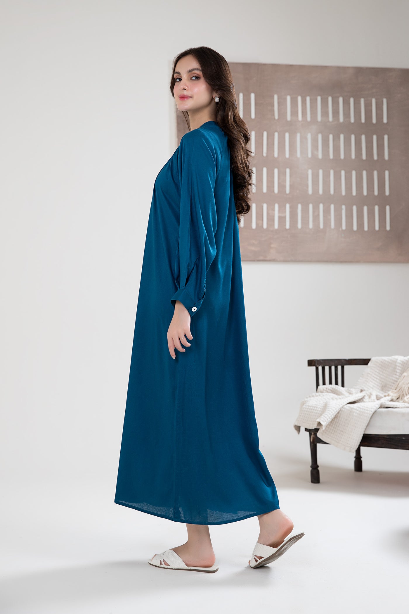 Solid Arabic Lawn Dress