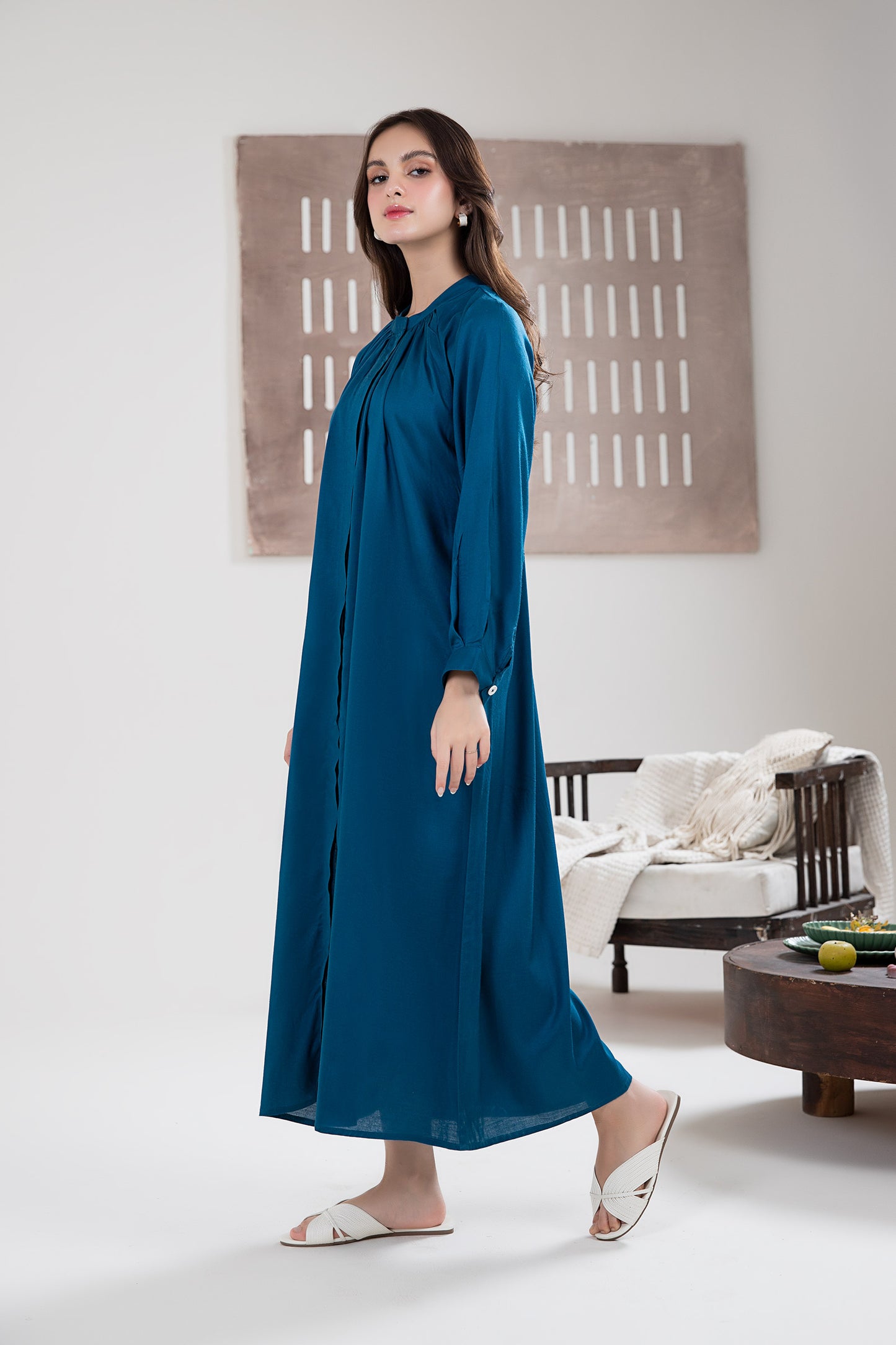 Solid Arabic Lawn Dress