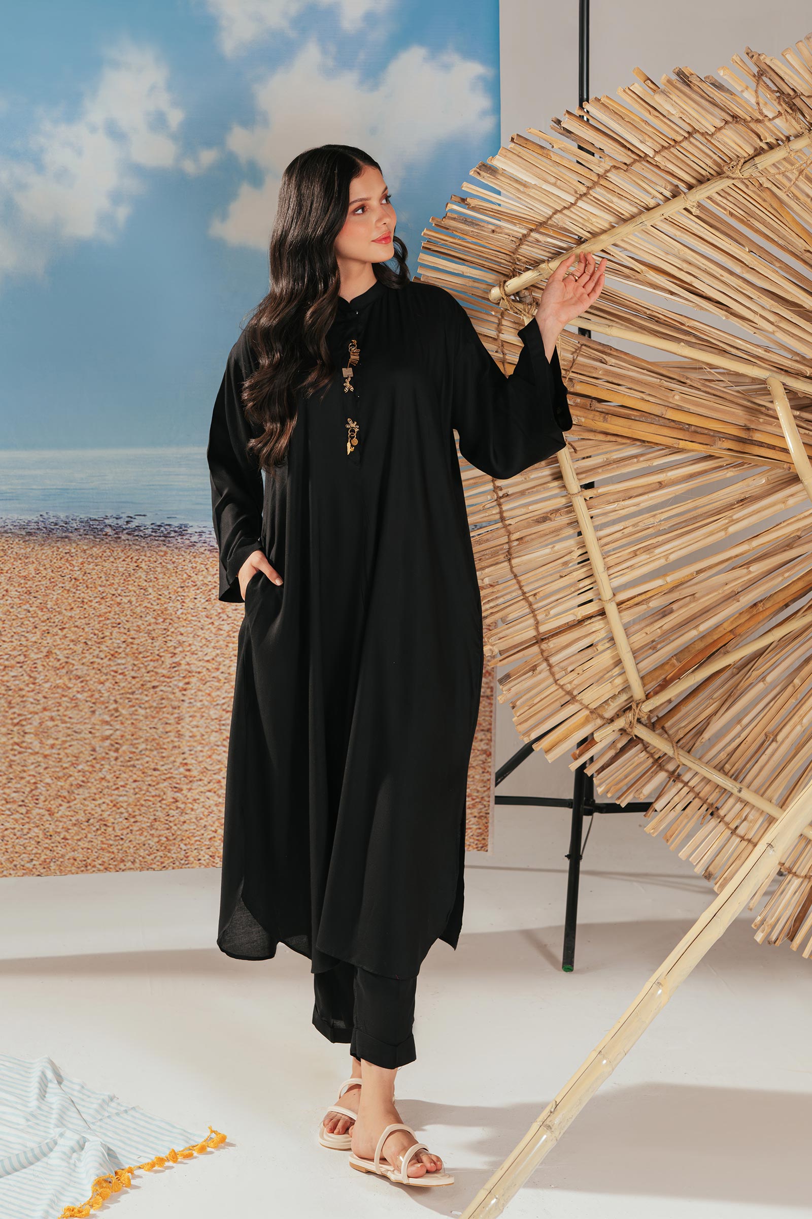 2 Piece Solid Arabic Lawn Suit