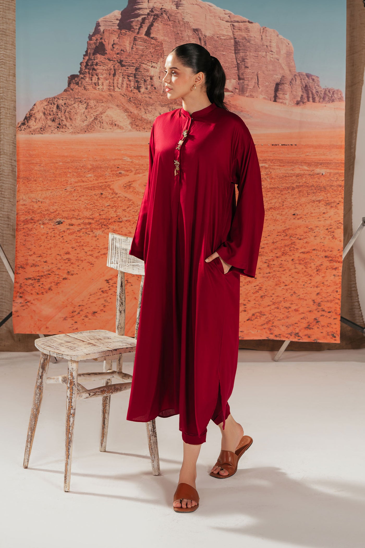 2 Piece Solid Arabic Lawn Suit