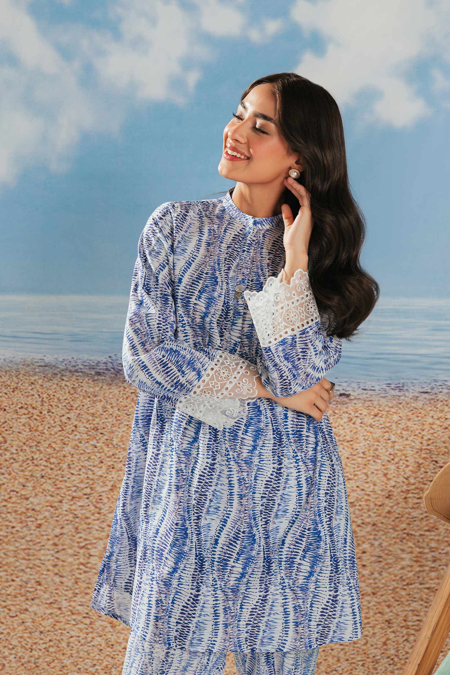 2 Piece Printed Cambric Suit