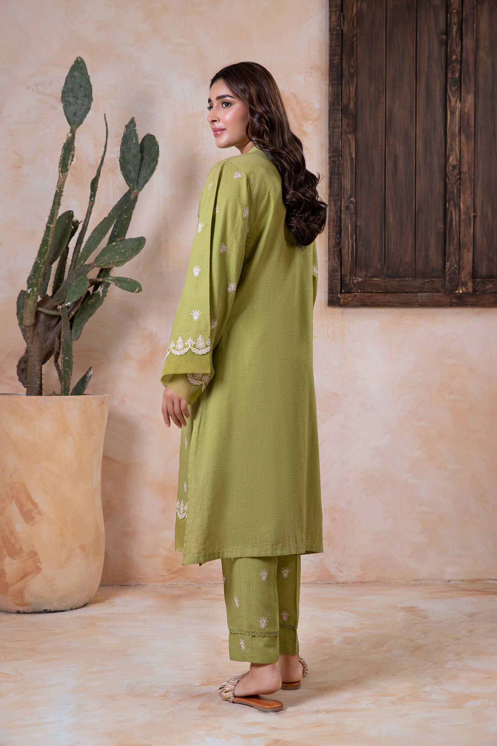 2 Piece Embroidered Dobby Lawn Suit