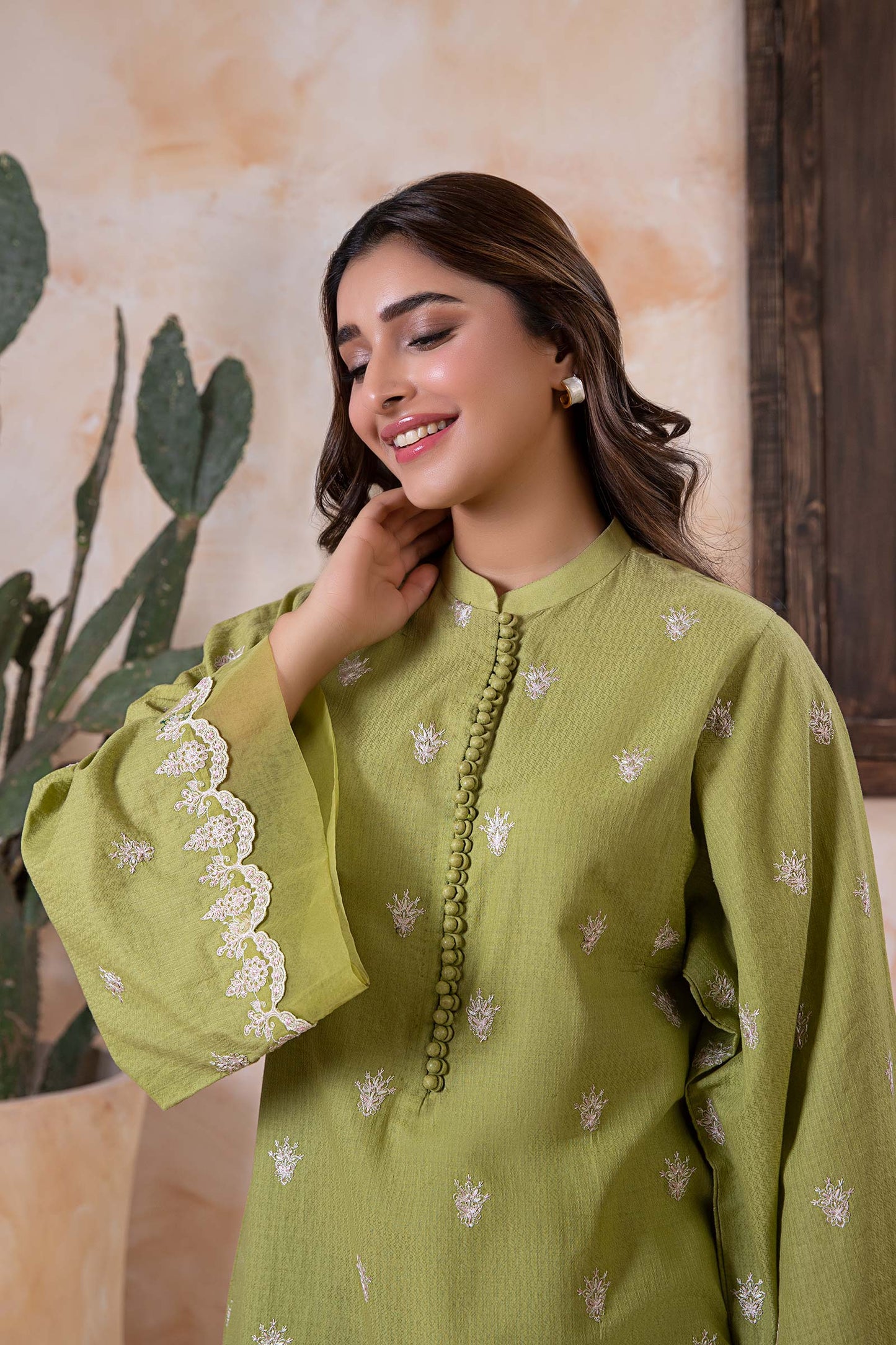 2 Piece Embroidered Dobby Lawn Suit