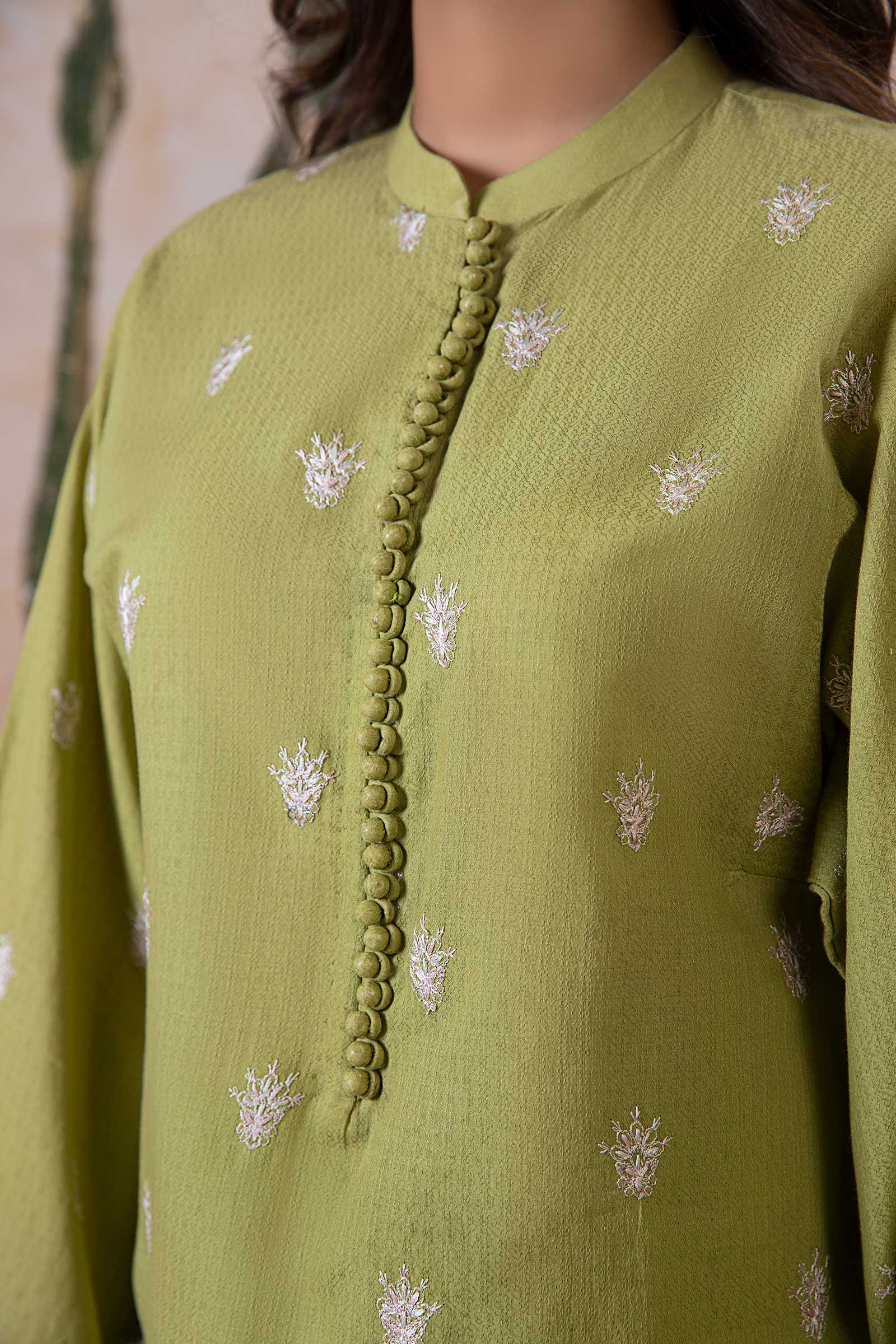 2 Piece Embroidered Dobby Lawn Suit
