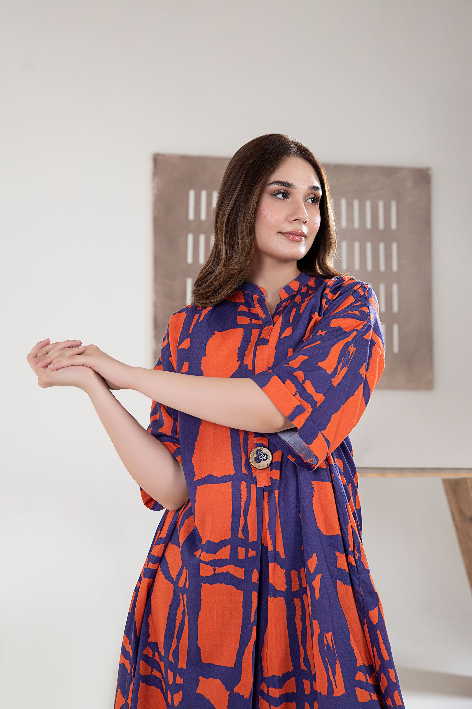 Printed Arabic Lawn Tunic