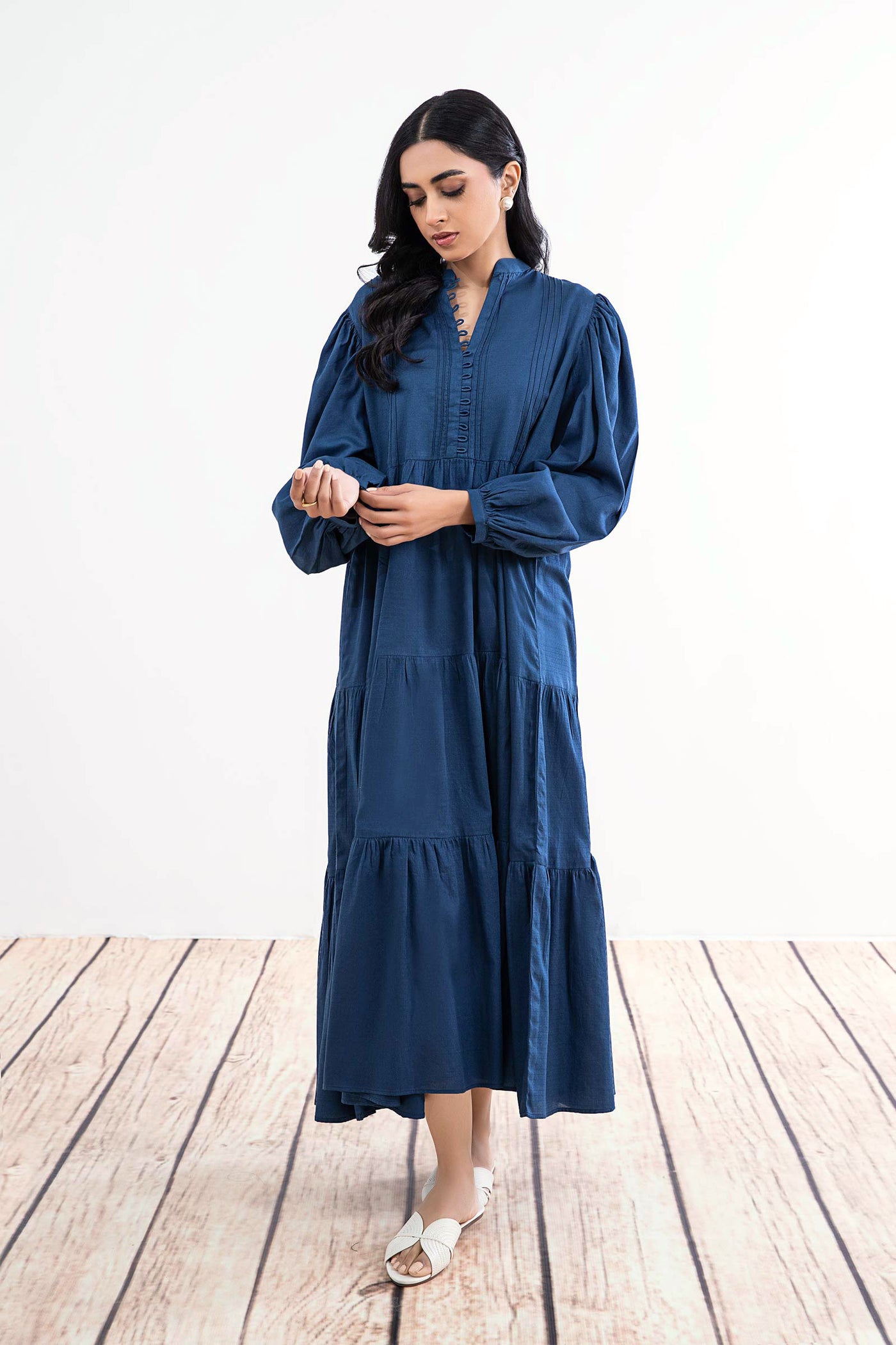 Dyed Dobby Lawn Dress