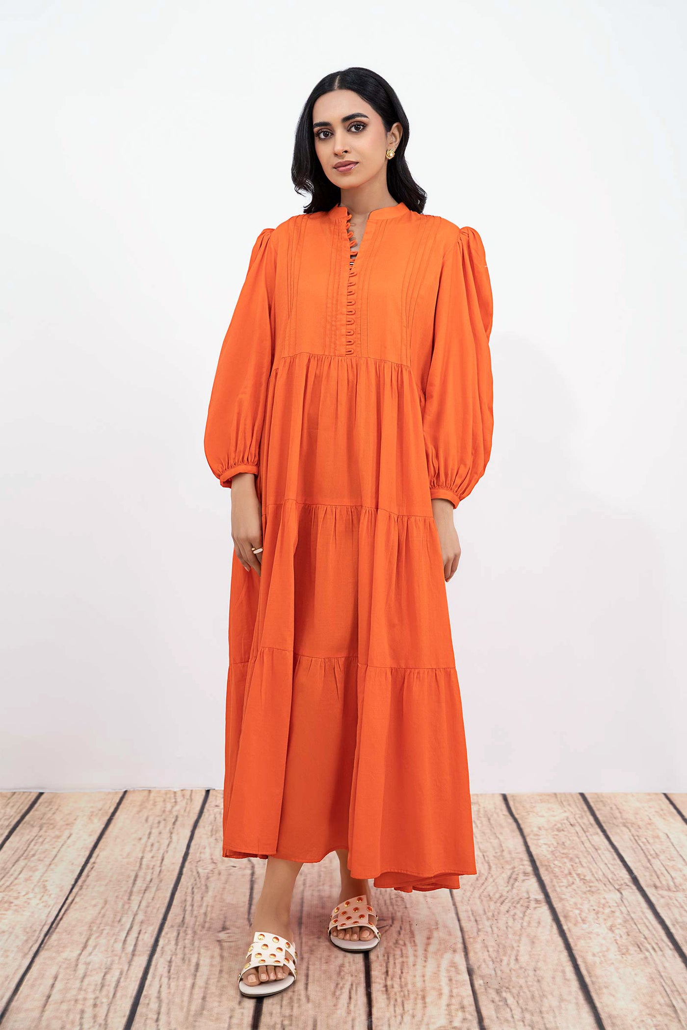 Dyed Dobby Lawn Dress