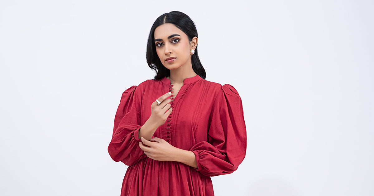 Dyed Dobby Lawn Dress