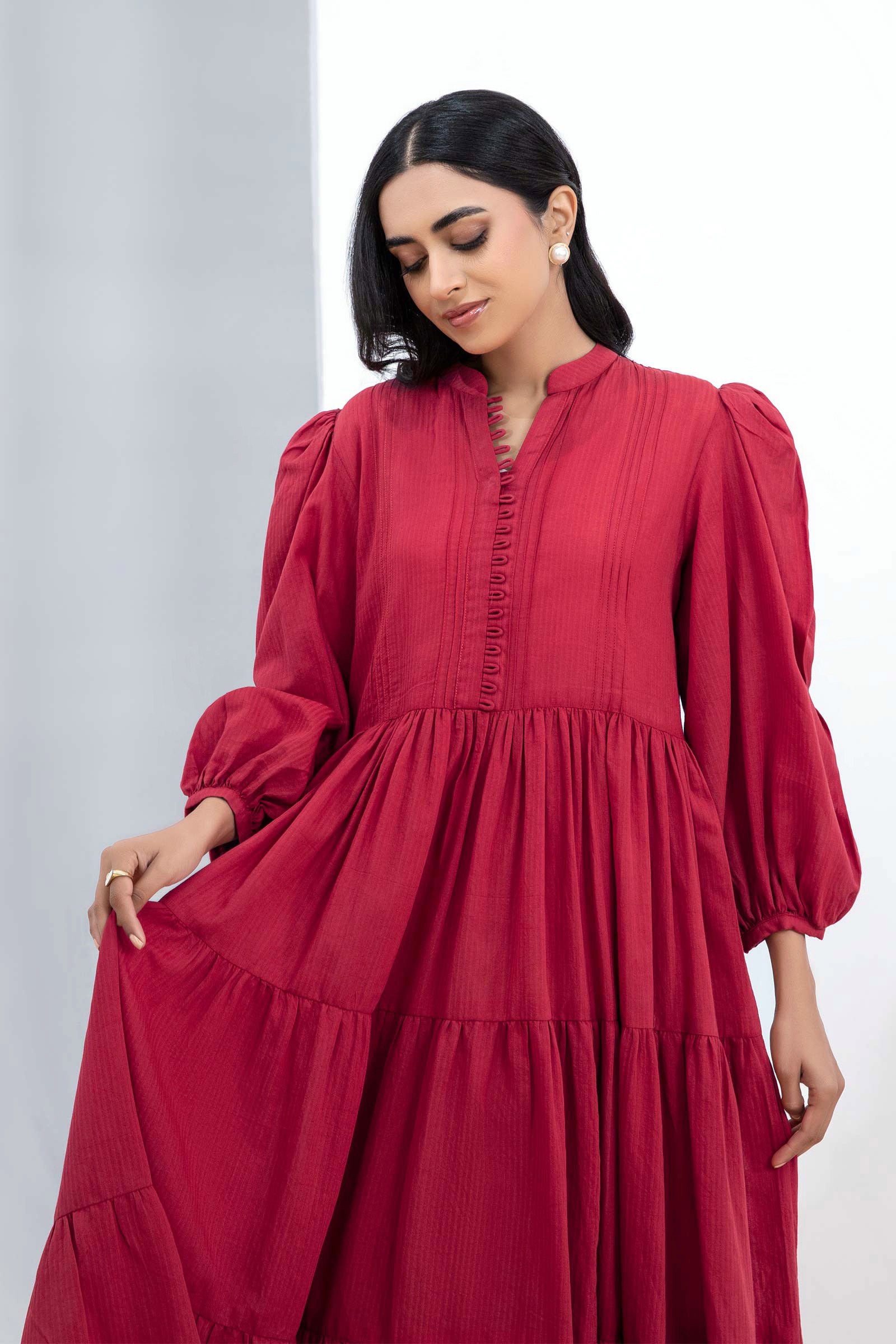 Dyed Dobby Lawn Dress