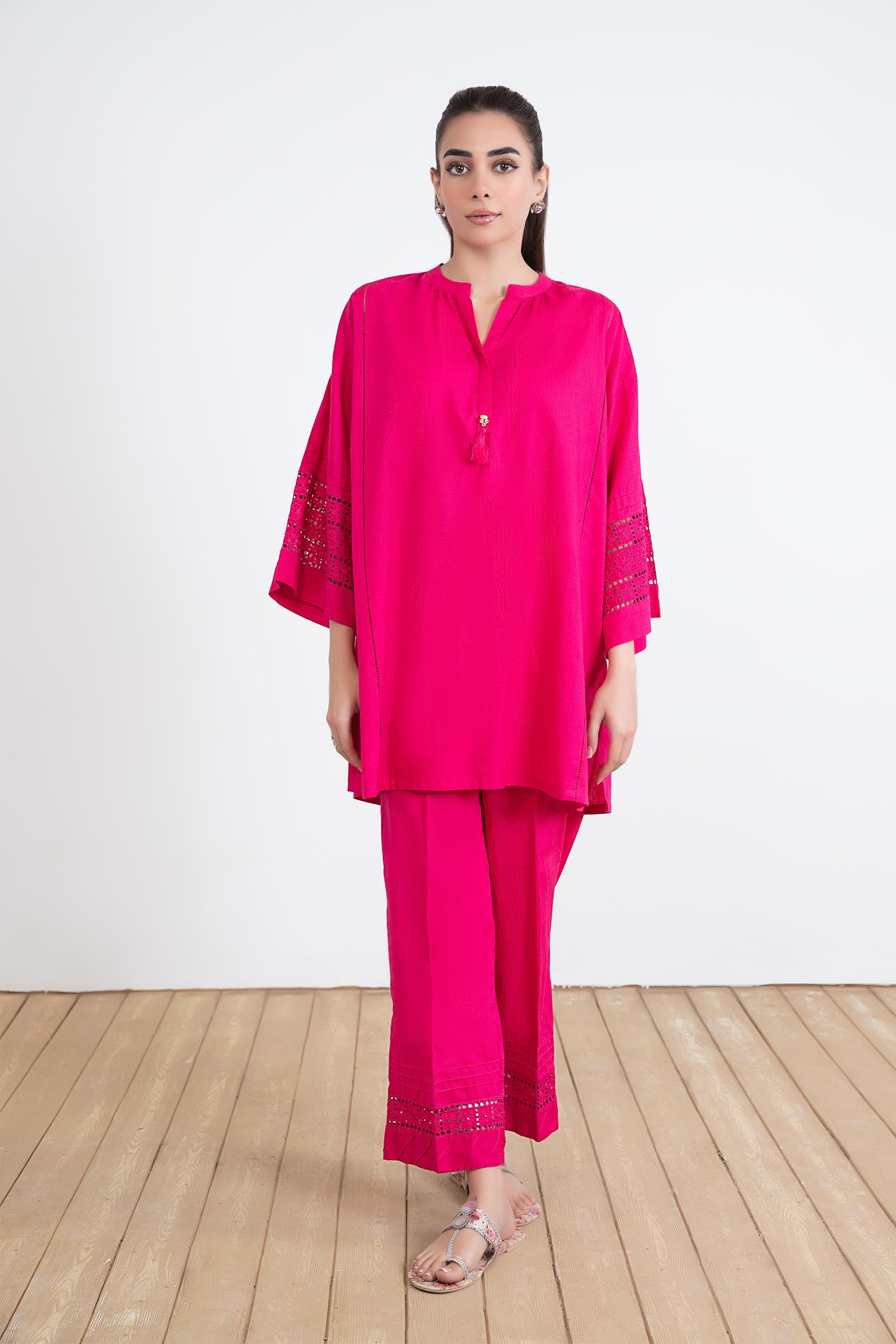 2 Piece Dyed Dobby Lawn Suit