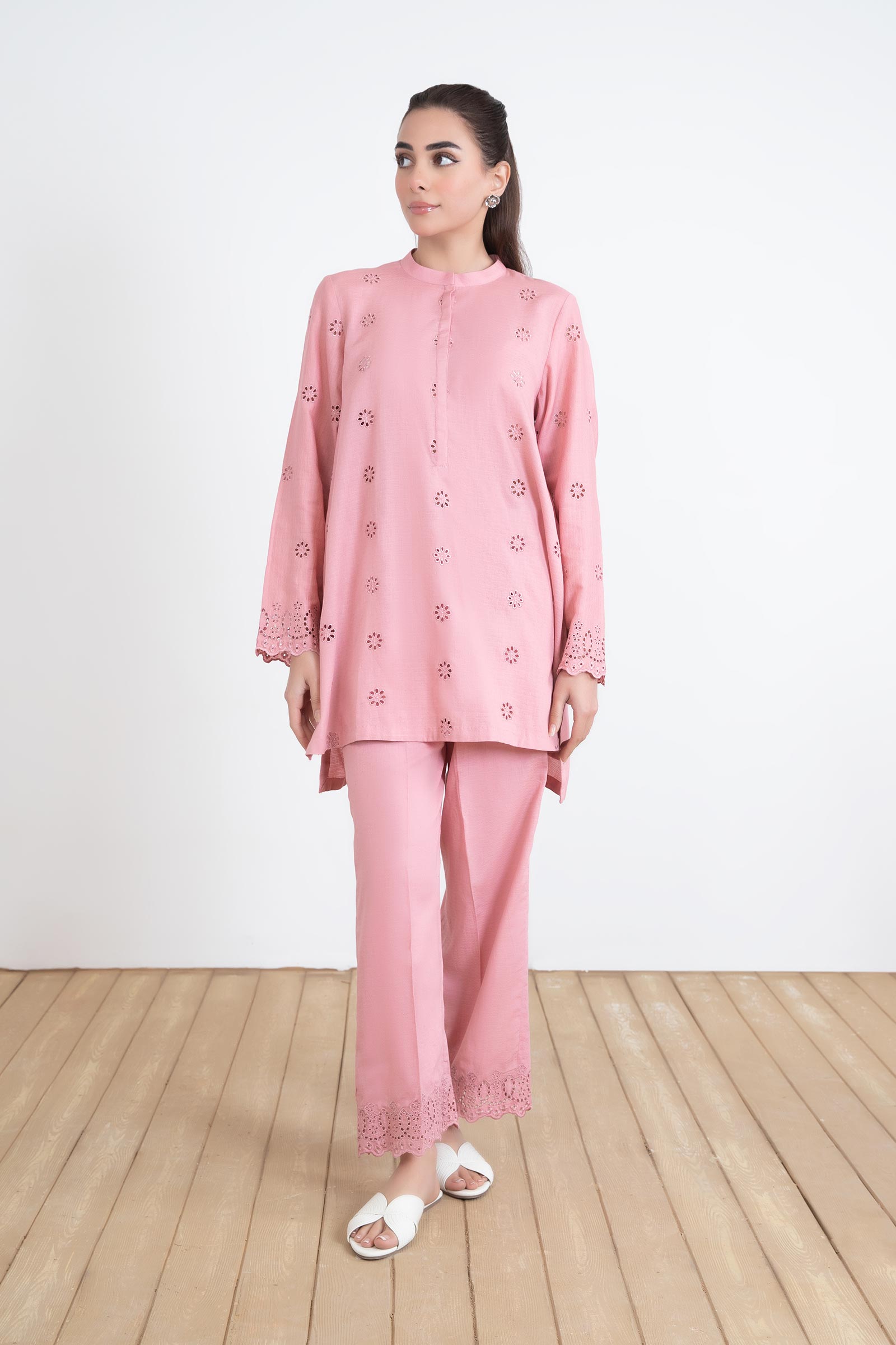 Embroidered Dobby Lawn Co-Ord Set