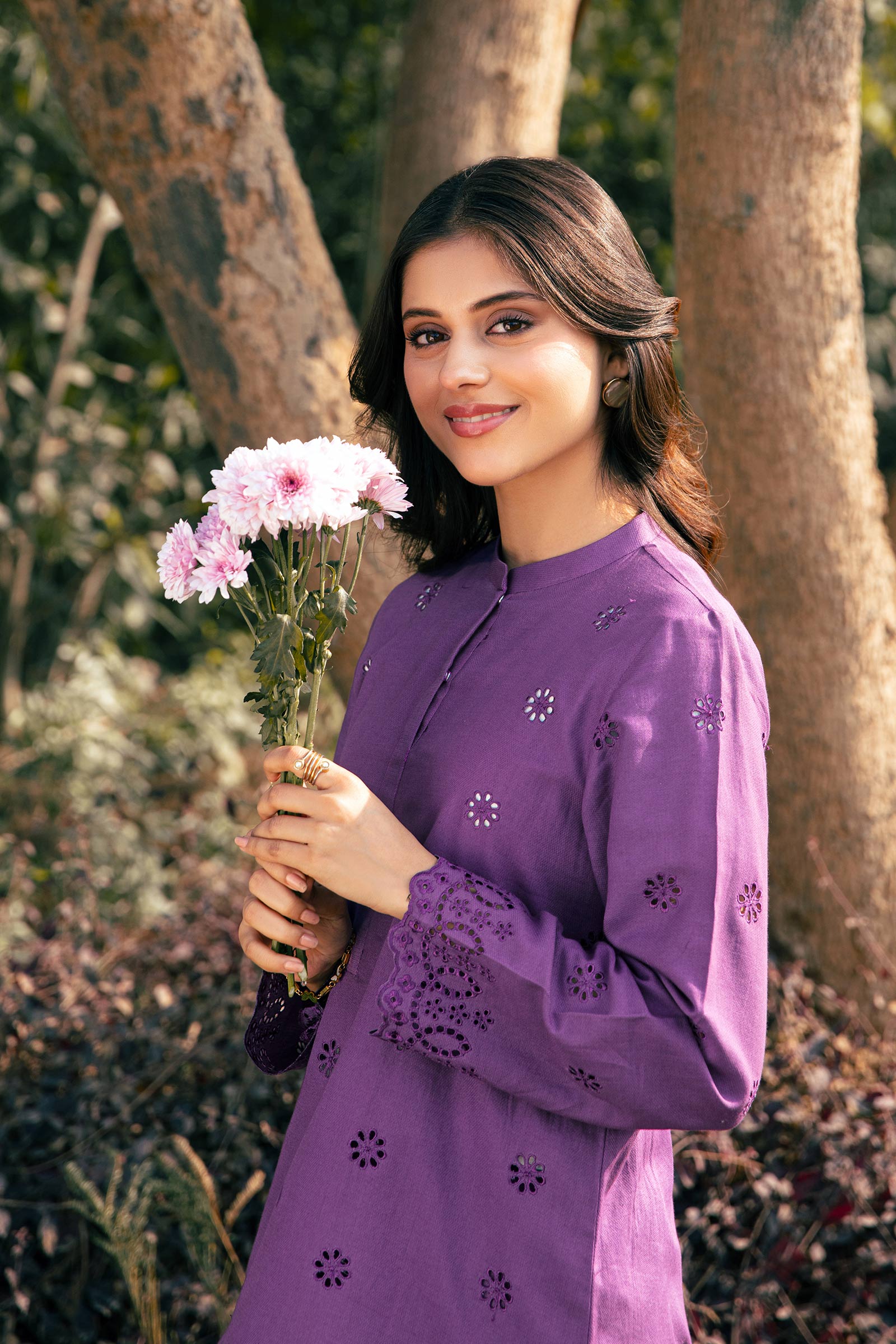 Embroidered Dobby Lawn Co-Ord Set