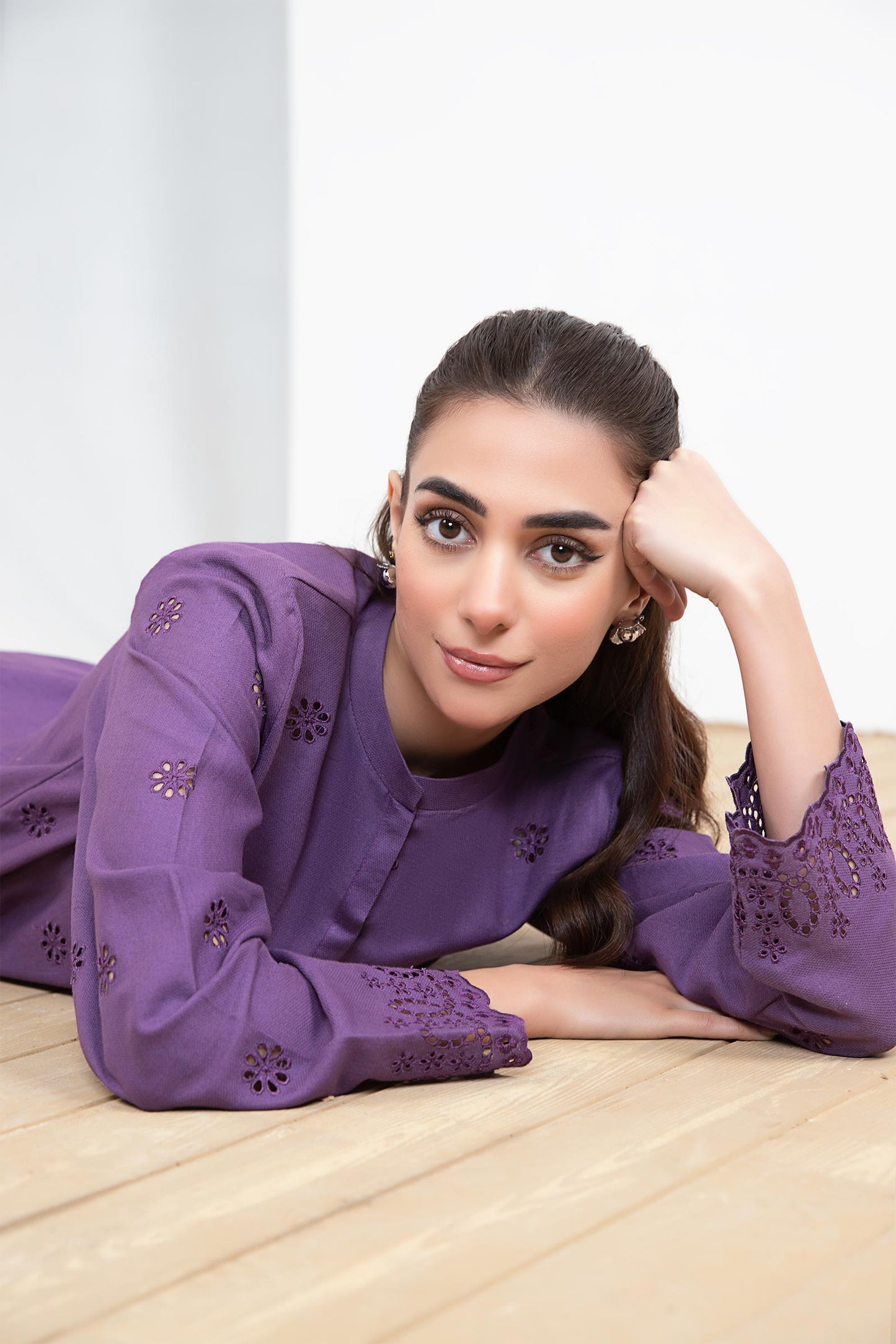 Embroidered Dobby Lawn Co-Ord Set