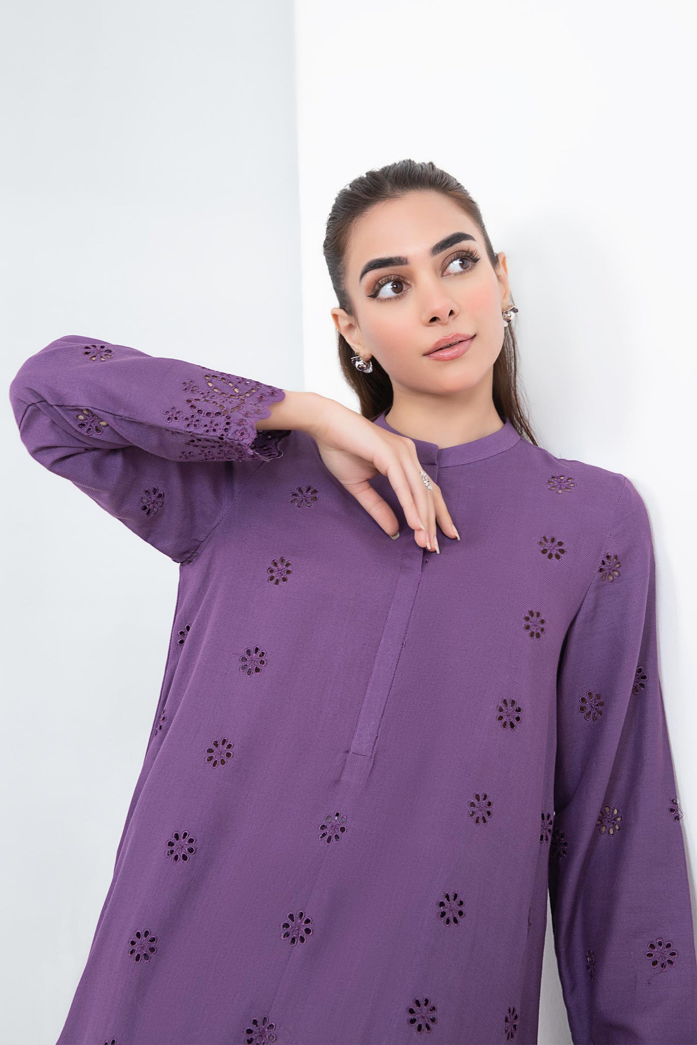 Embroidered Dobby Lawn Co-Ord Set