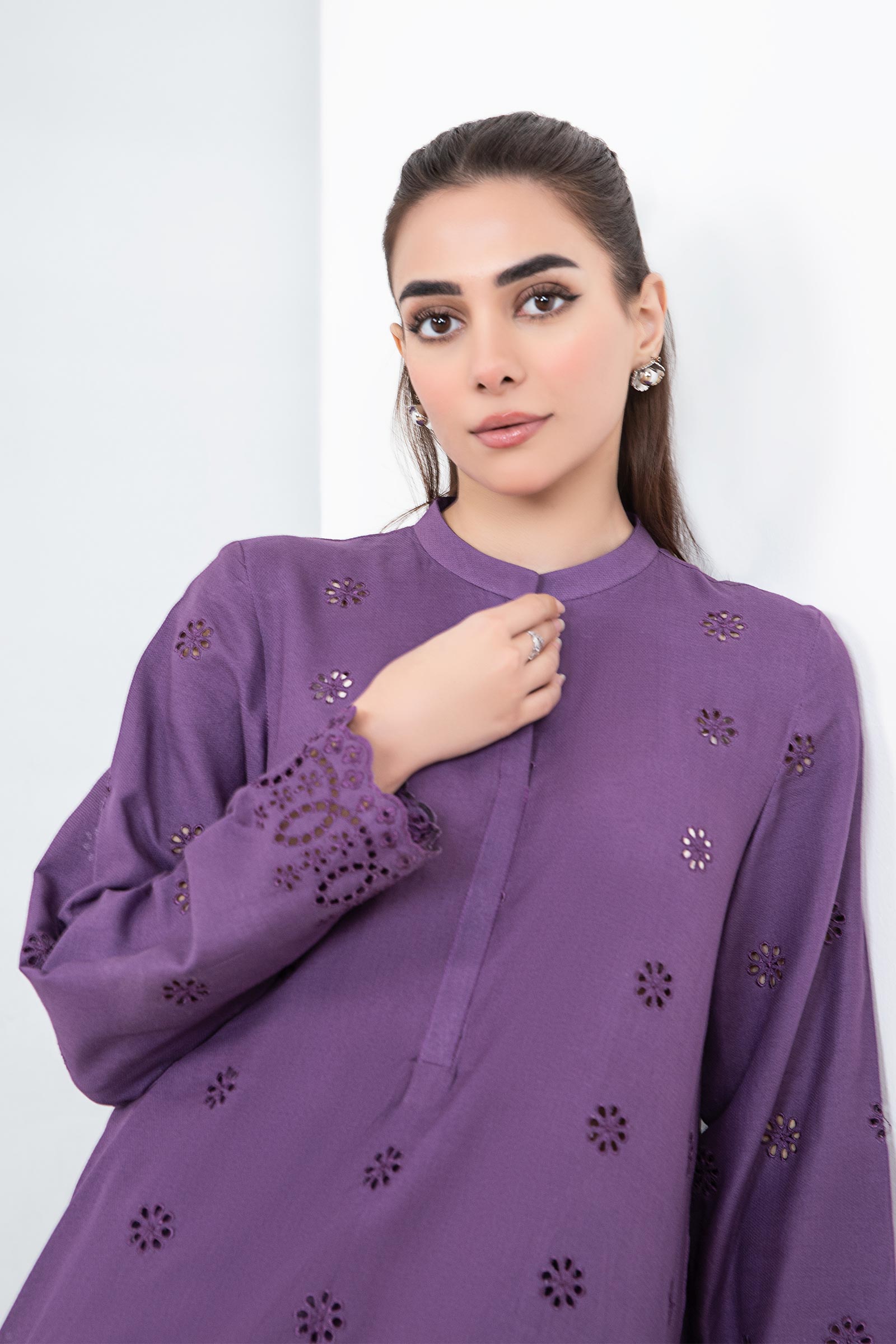 Embroidered Dobby Lawn Co-Ord Set