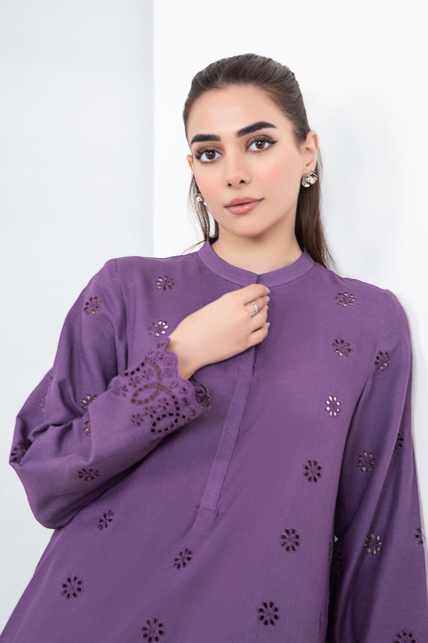 Embroidered Dobby Lawn Co-Ord Set