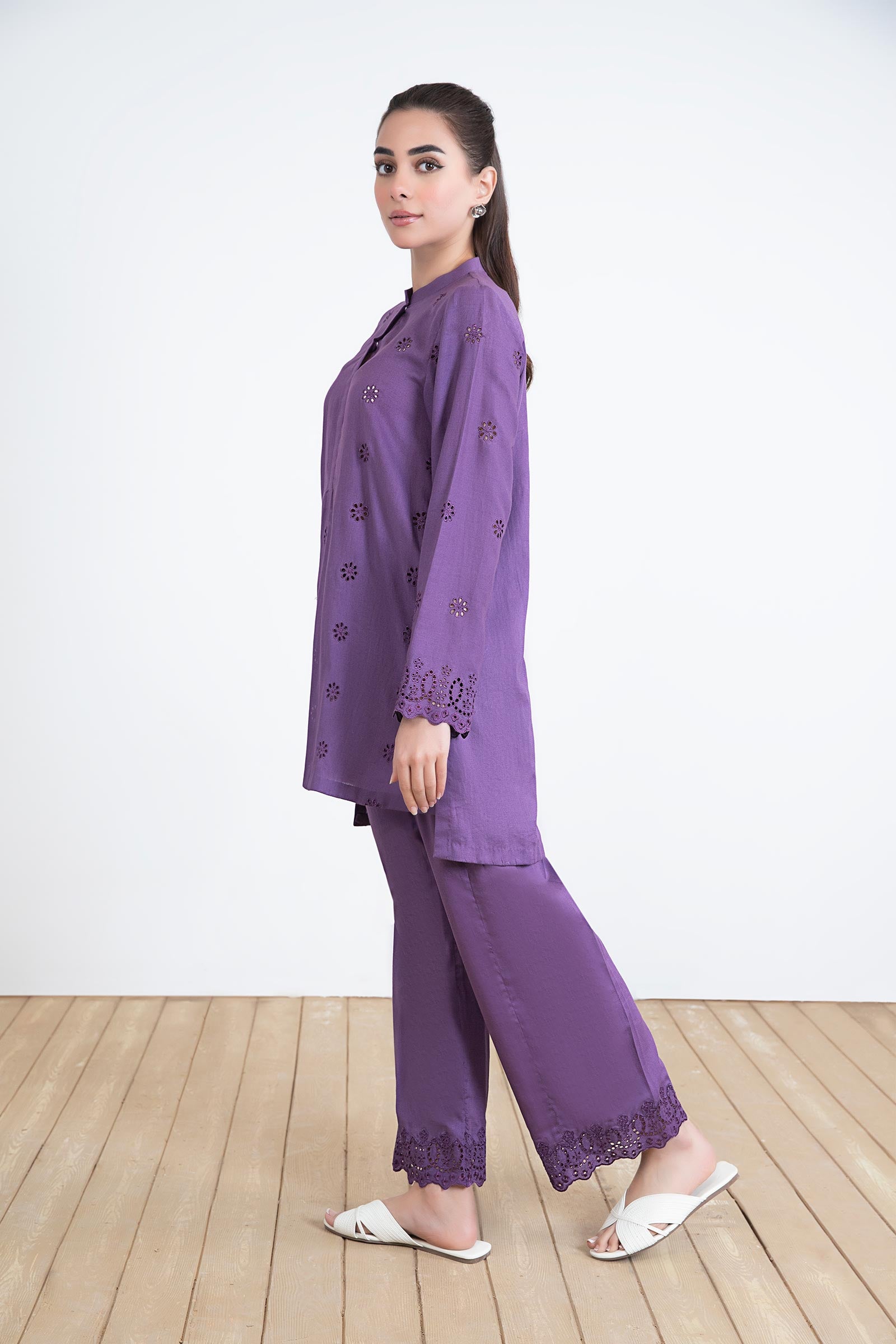 Embroidered Dobby Lawn Co-Ord Set