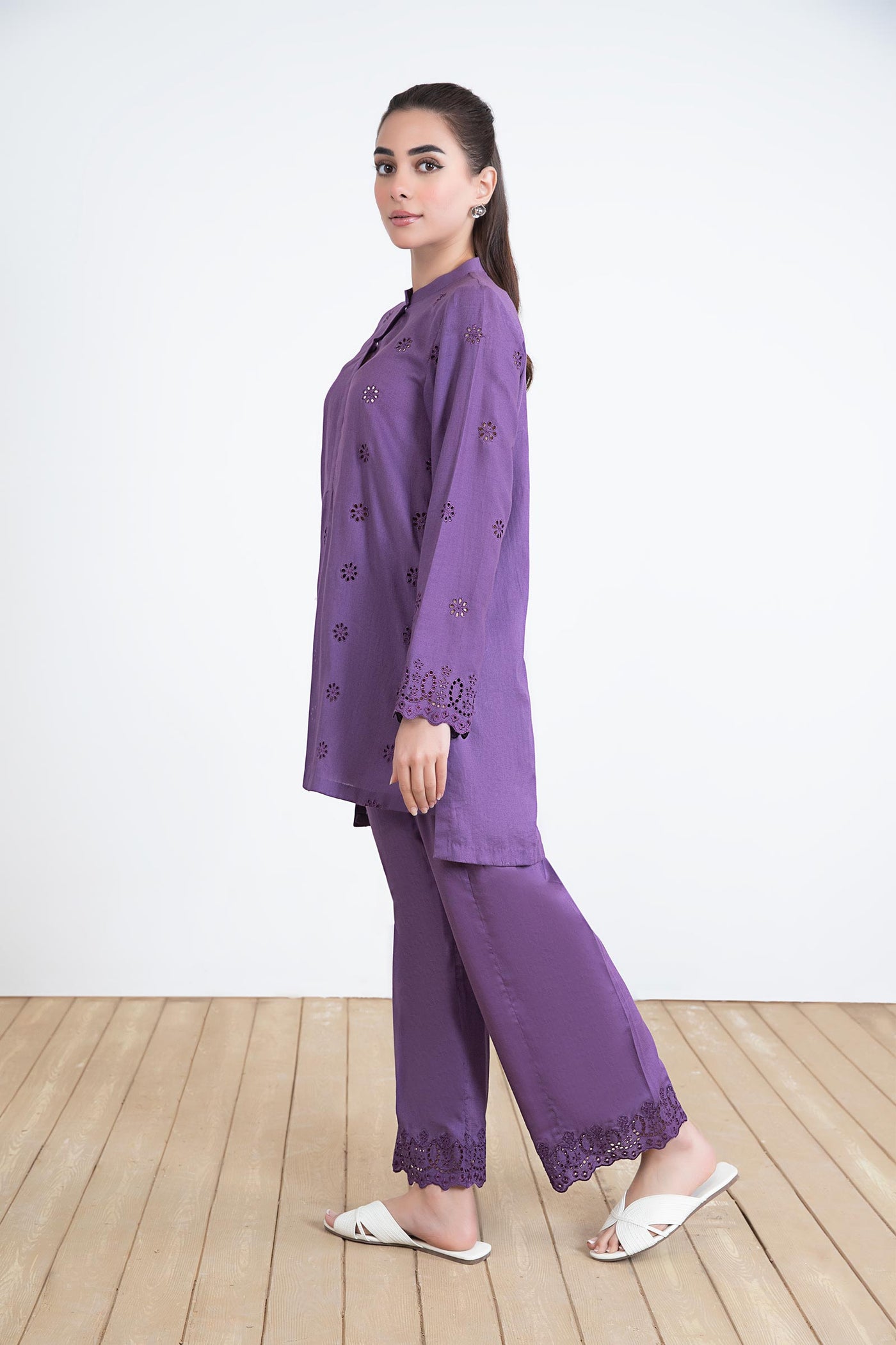 Embroidered Dobby Lawn Co-Ord Set