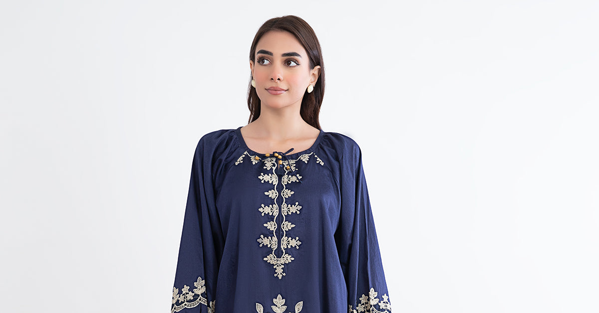 Embroidered Arabic Lawn Tunic Dress