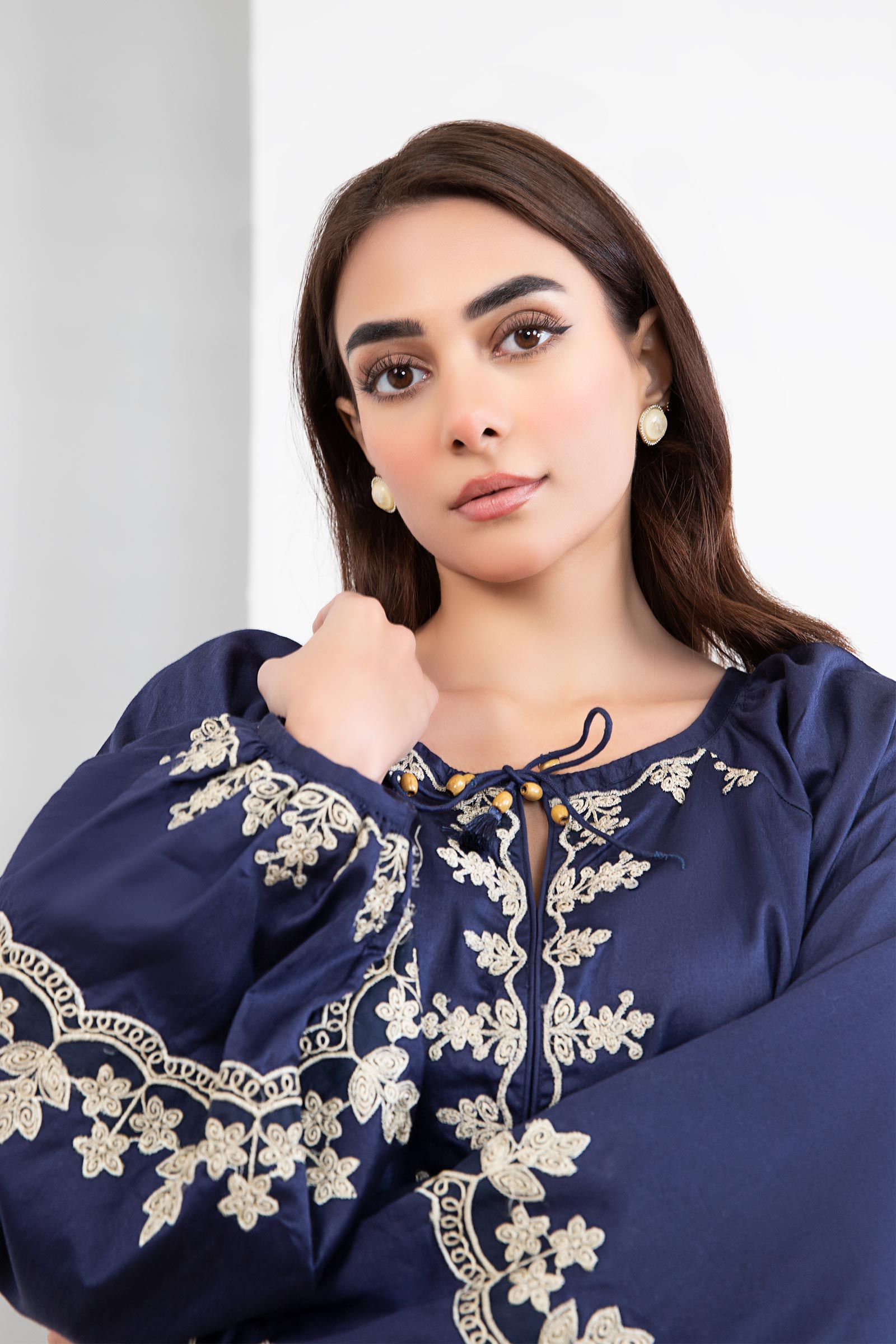 Embroidered Arabic Lawn Tunic Dress