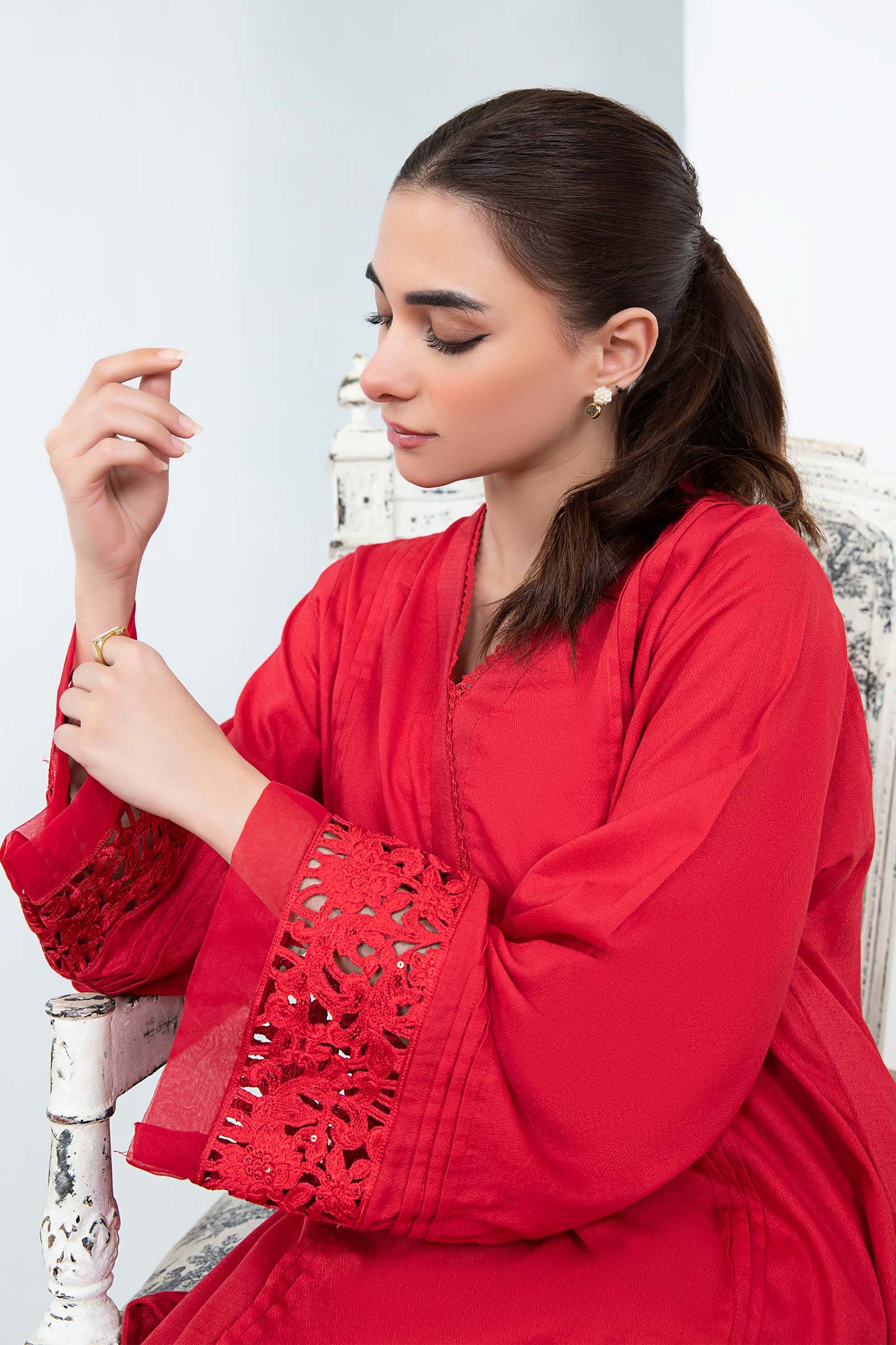 2 Piece Embroidered Dobby Lawn Suit