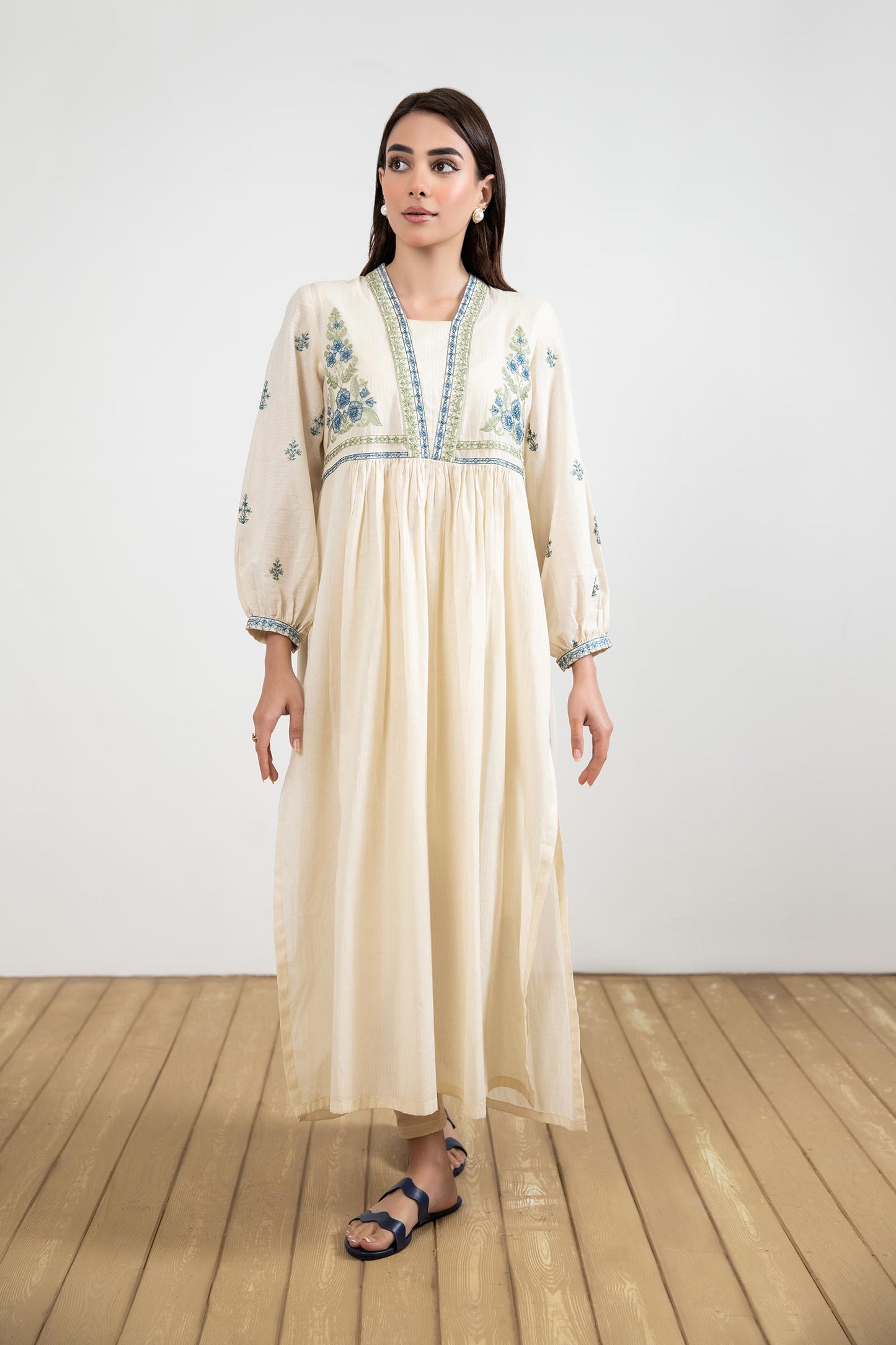 Dyed Dobby Lawn Dress