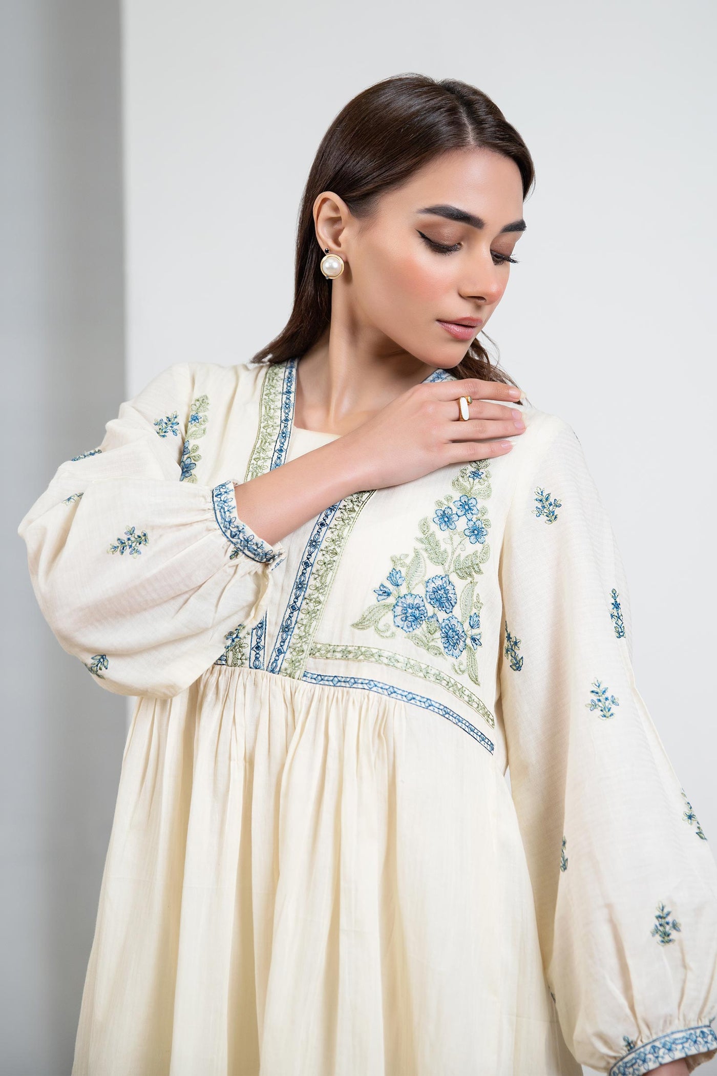 Dyed Dobby Lawn Dress