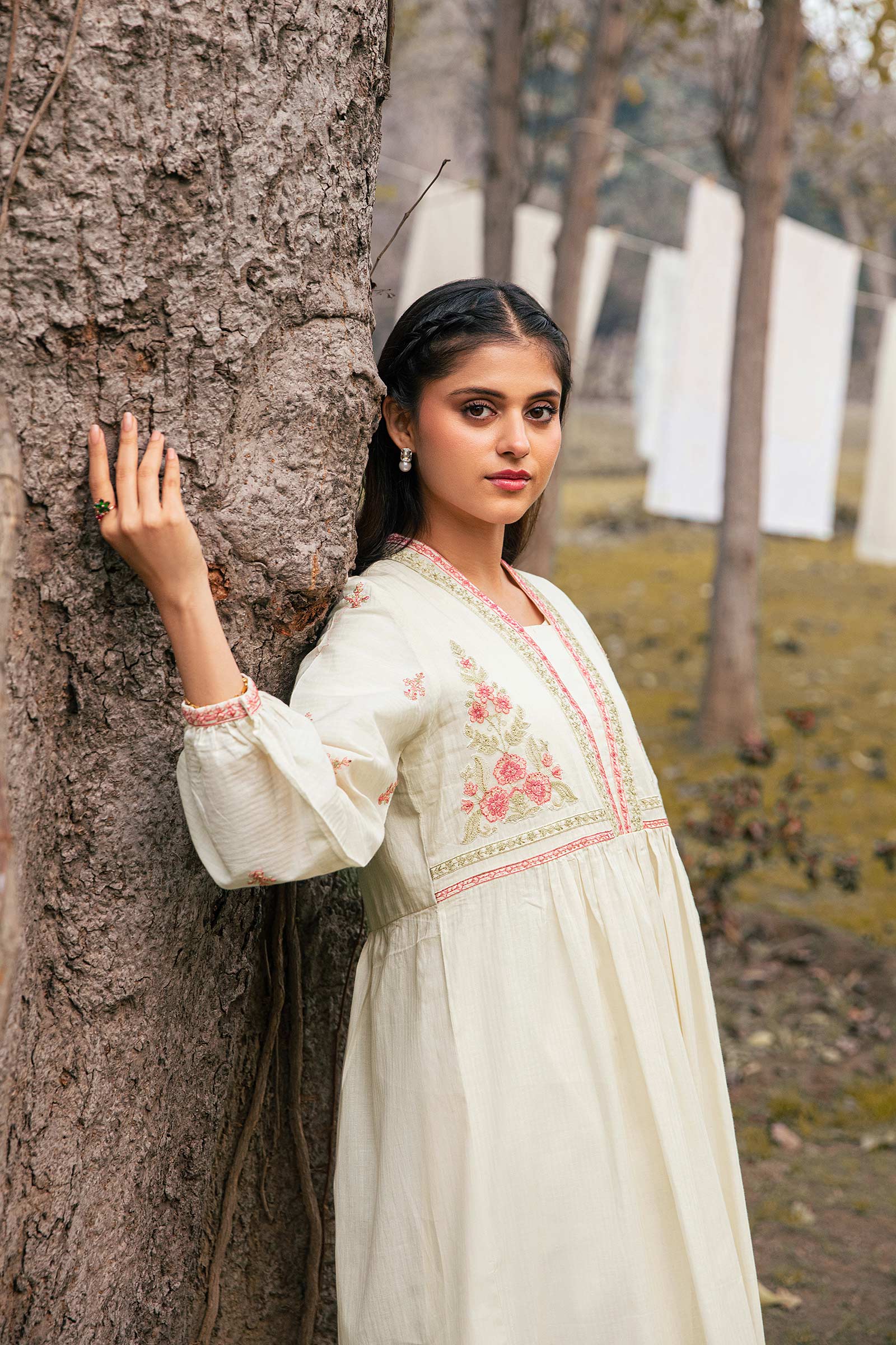 Dyed Dobby Lawn Dress