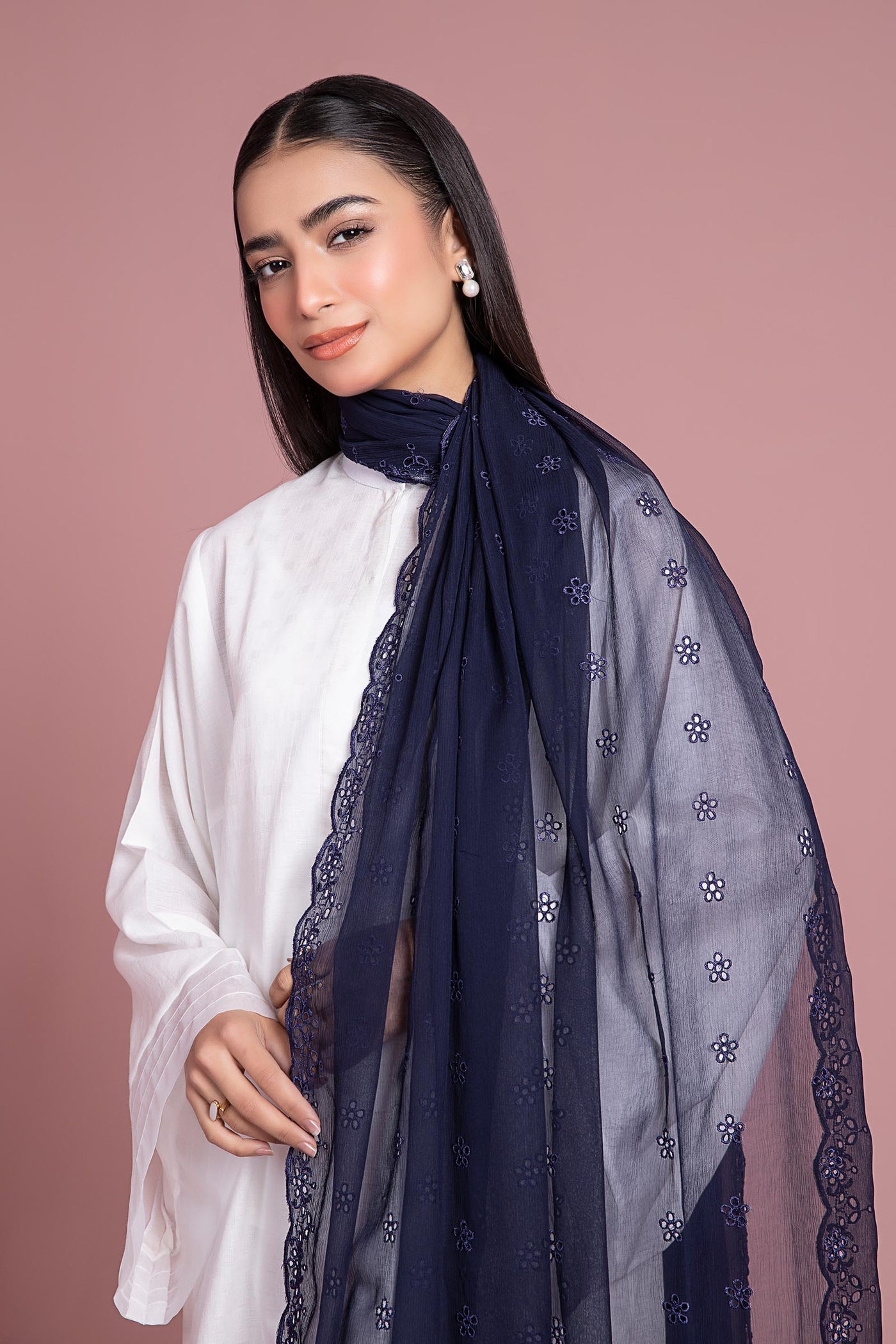 Embroidered Chiffon Dupatta