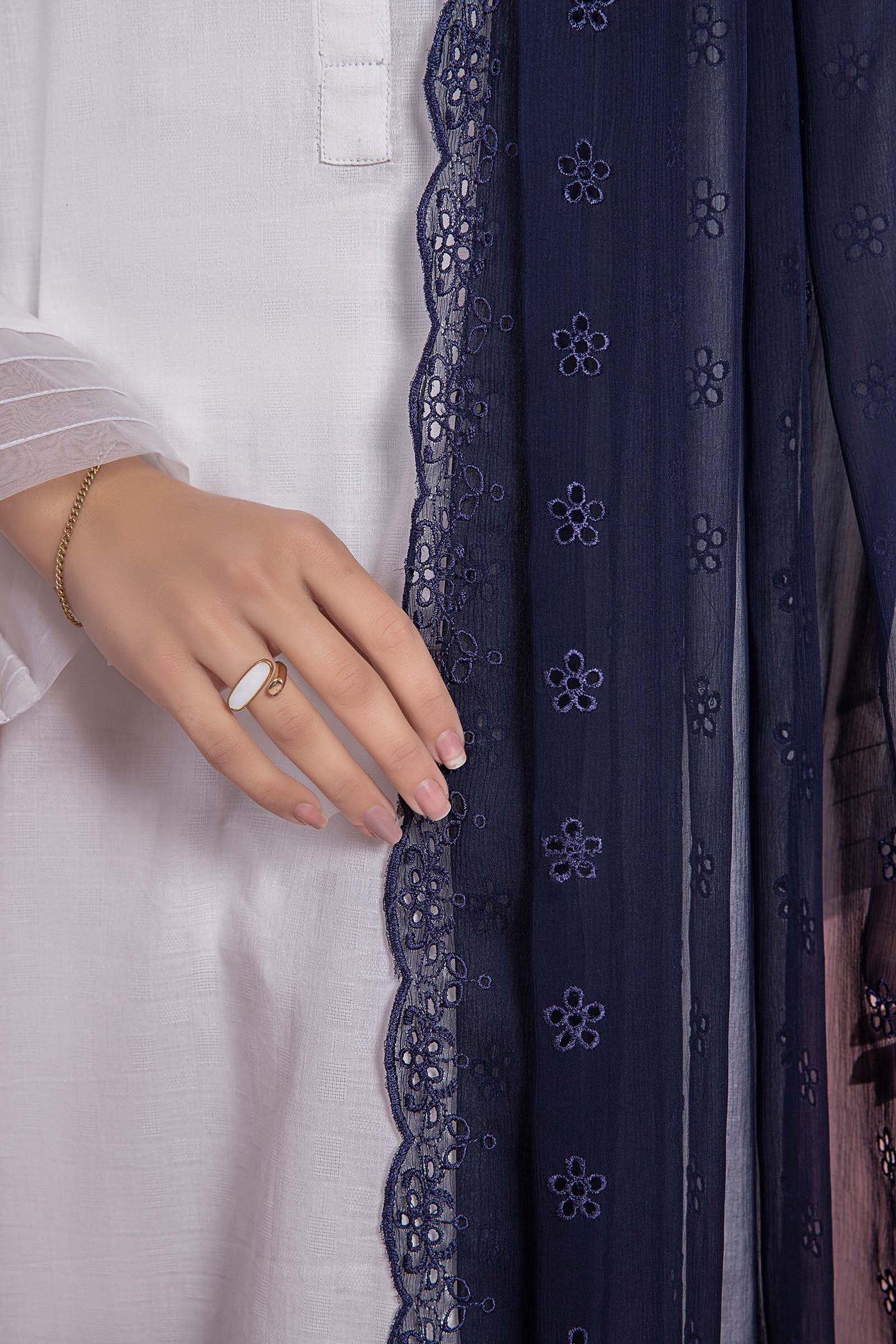 Embroidered Chiffon Dupatta