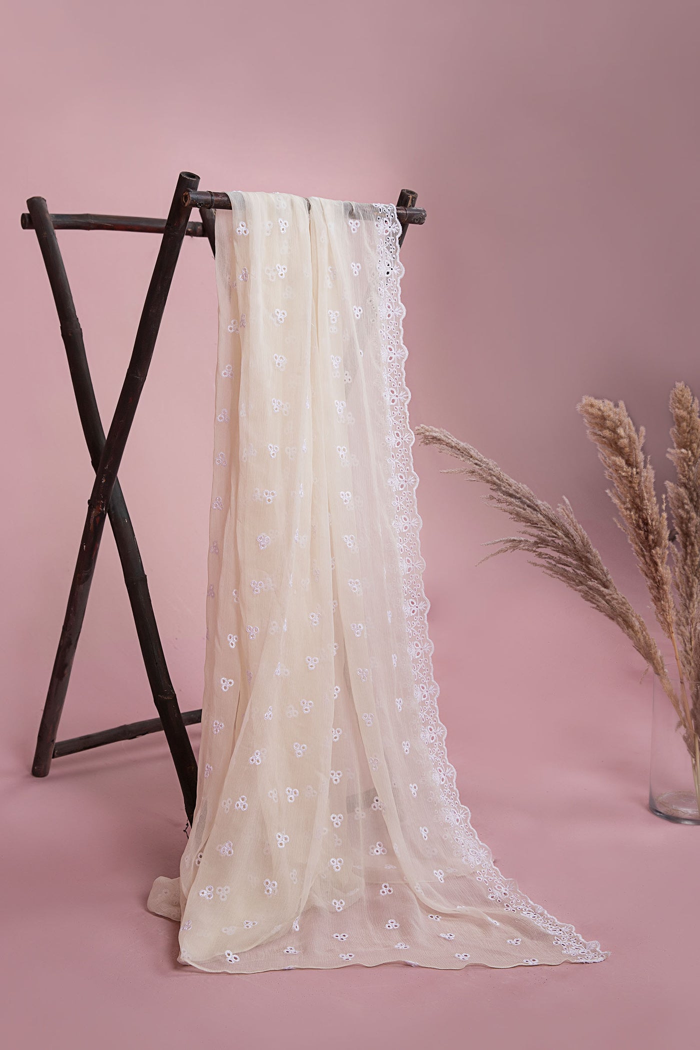 Embroidered Bamber Chiffon Dupatta