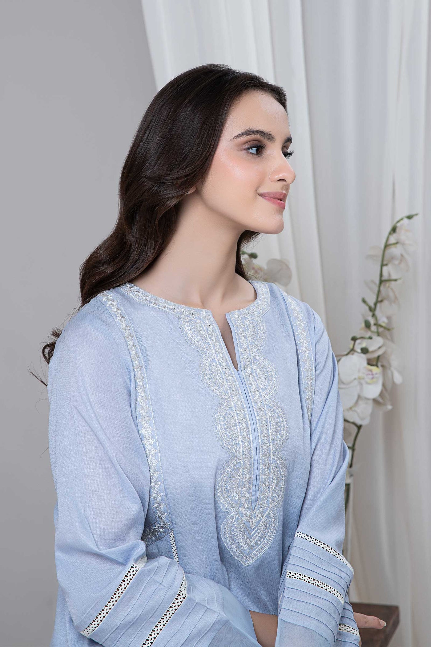 2 Piece Embroidered Dobby Lawn Suit