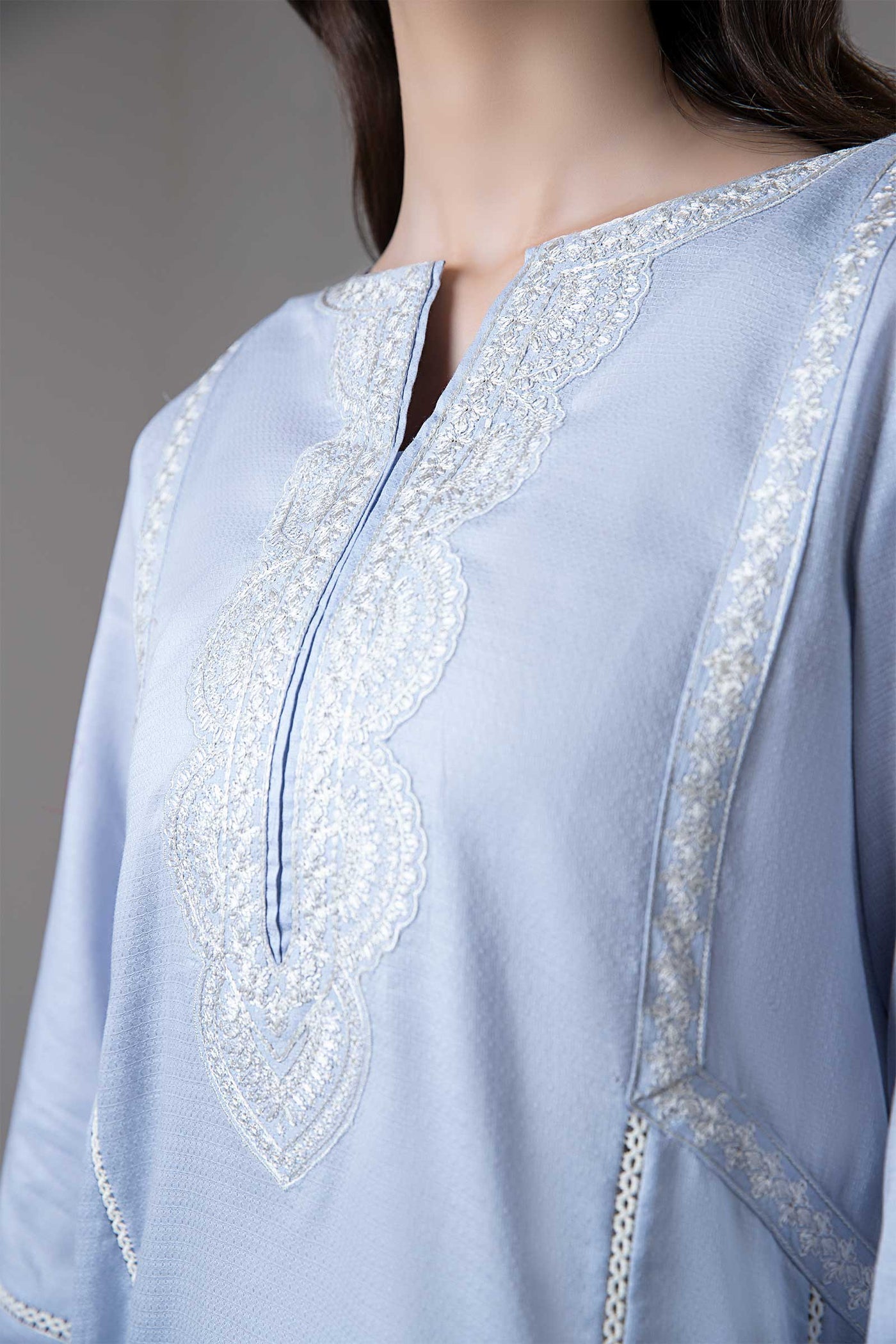 2 Piece Embroidered Dobby Lawn Suit