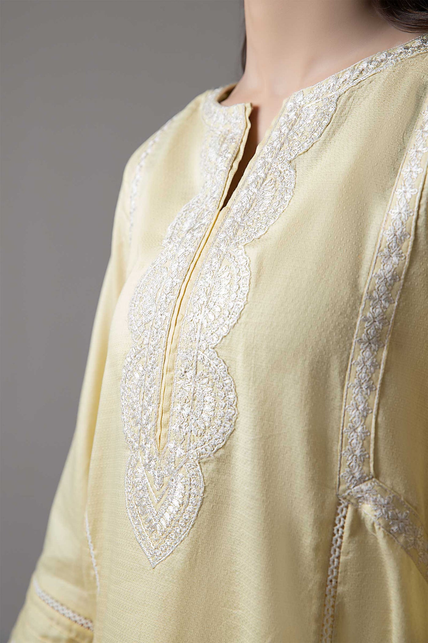 2 Piece Embroidered Dobby Lawn Suit