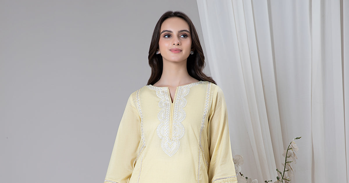 2 Piece Embroidered Dobby Lawn Suit