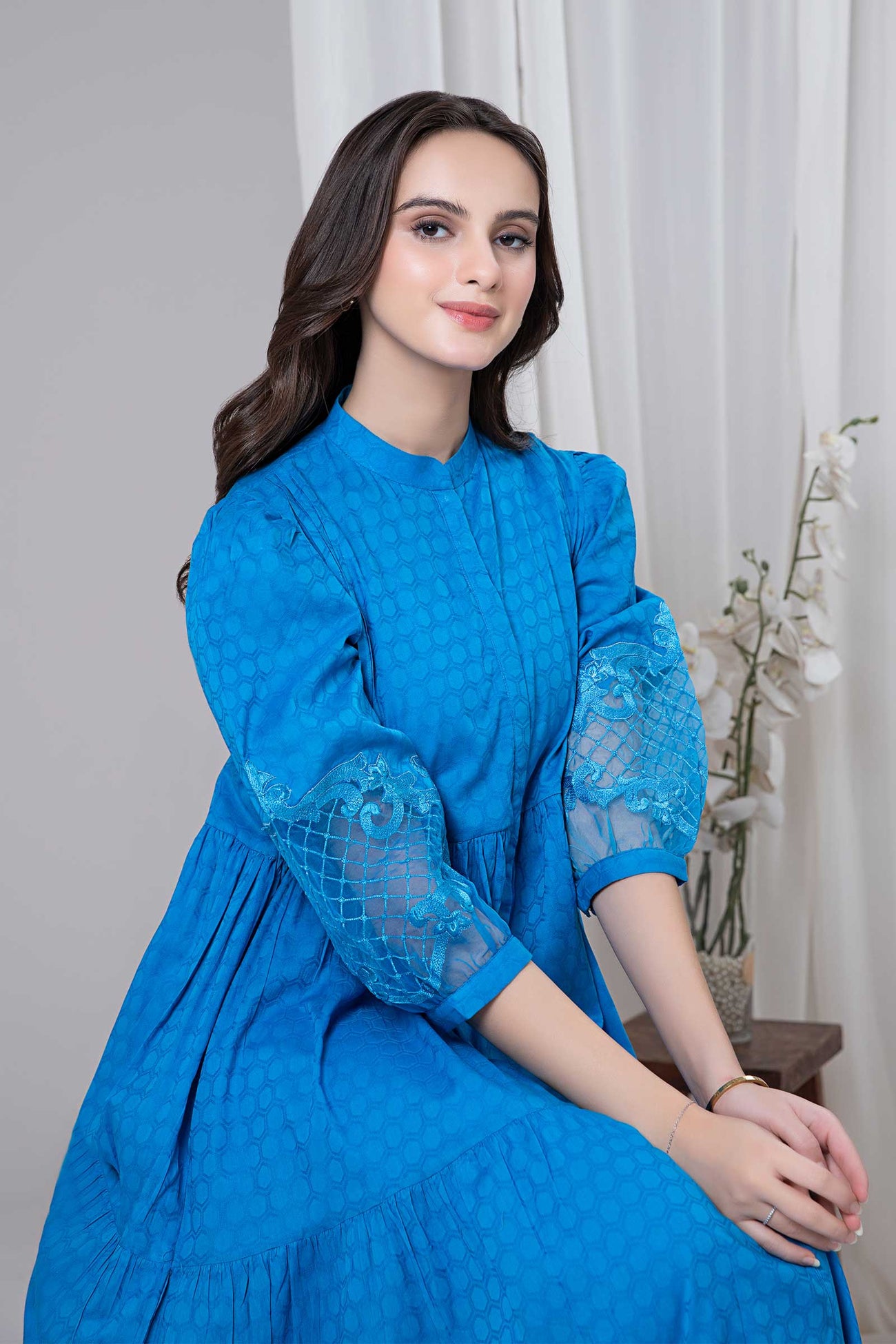 Dyed Dobby Lawn Dress