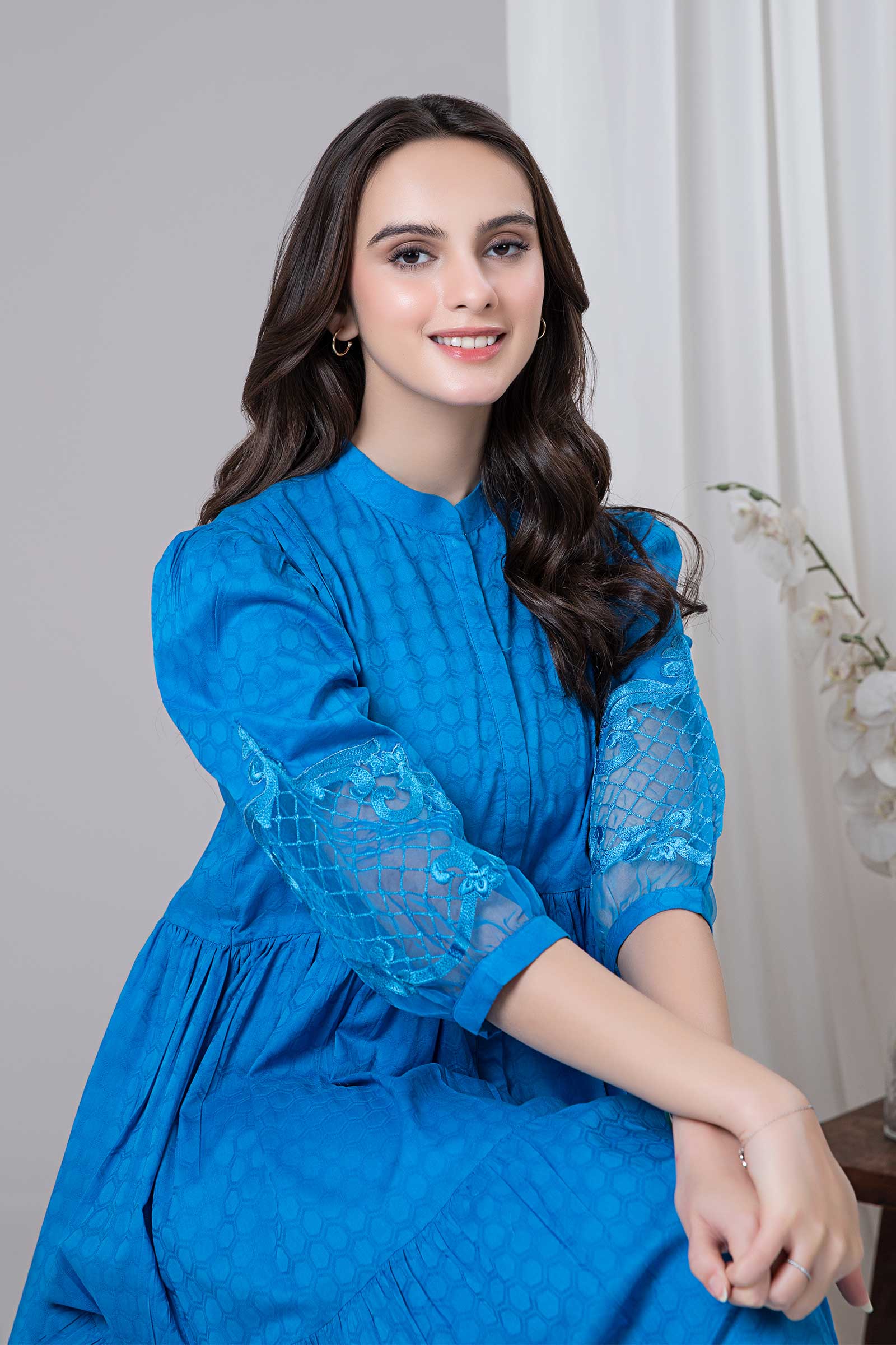 Dyed Dobby Lawn Dress