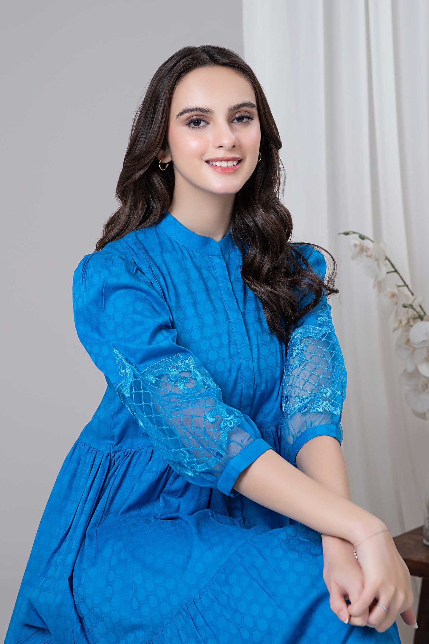 Dyed Dobby Lawn Dress