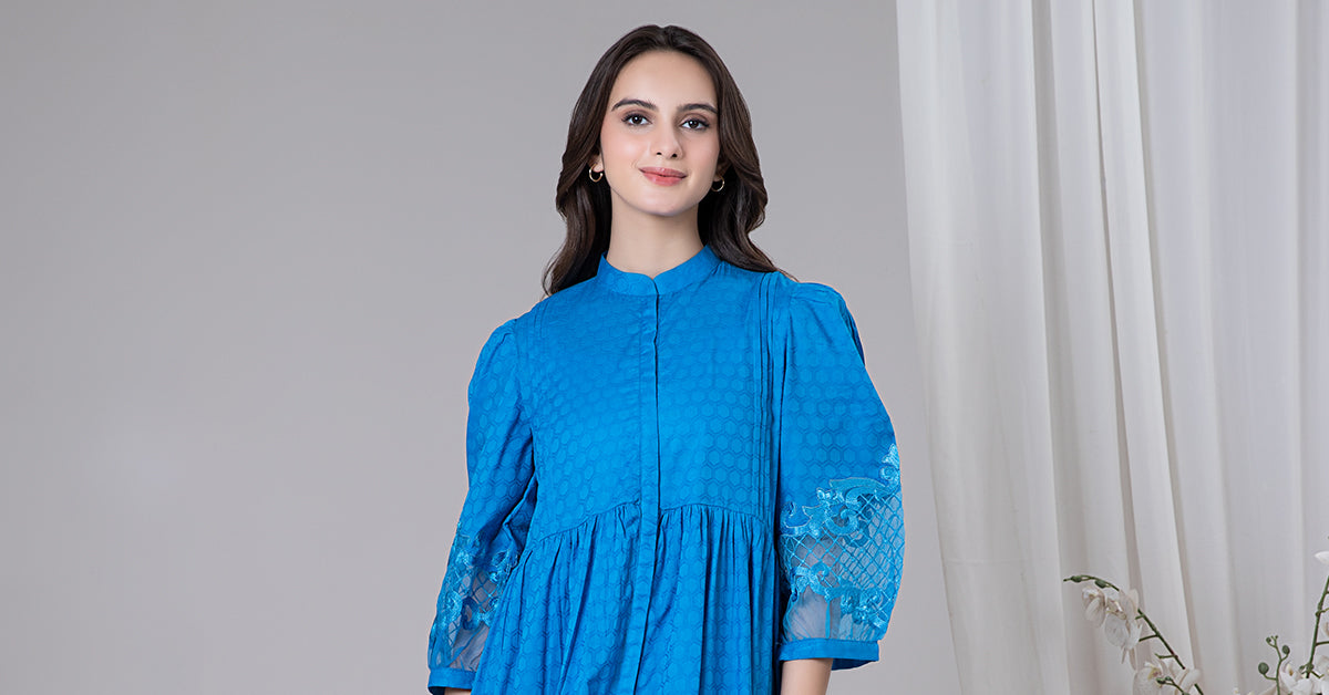 Dyed Dobby Lawn Dress