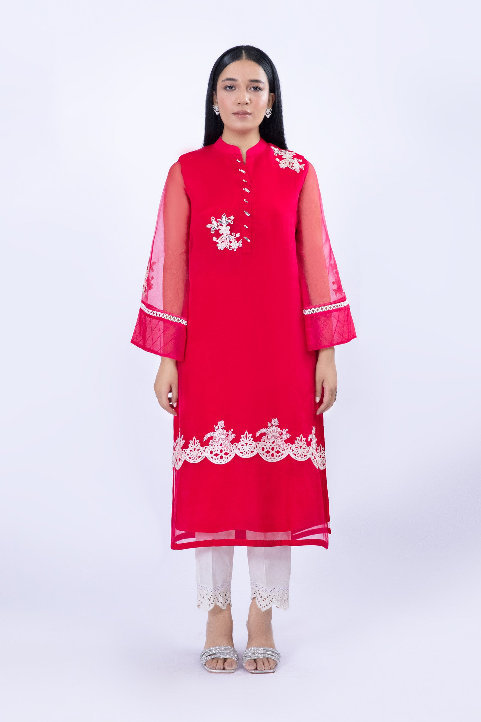 Embroidered Organza Shirt