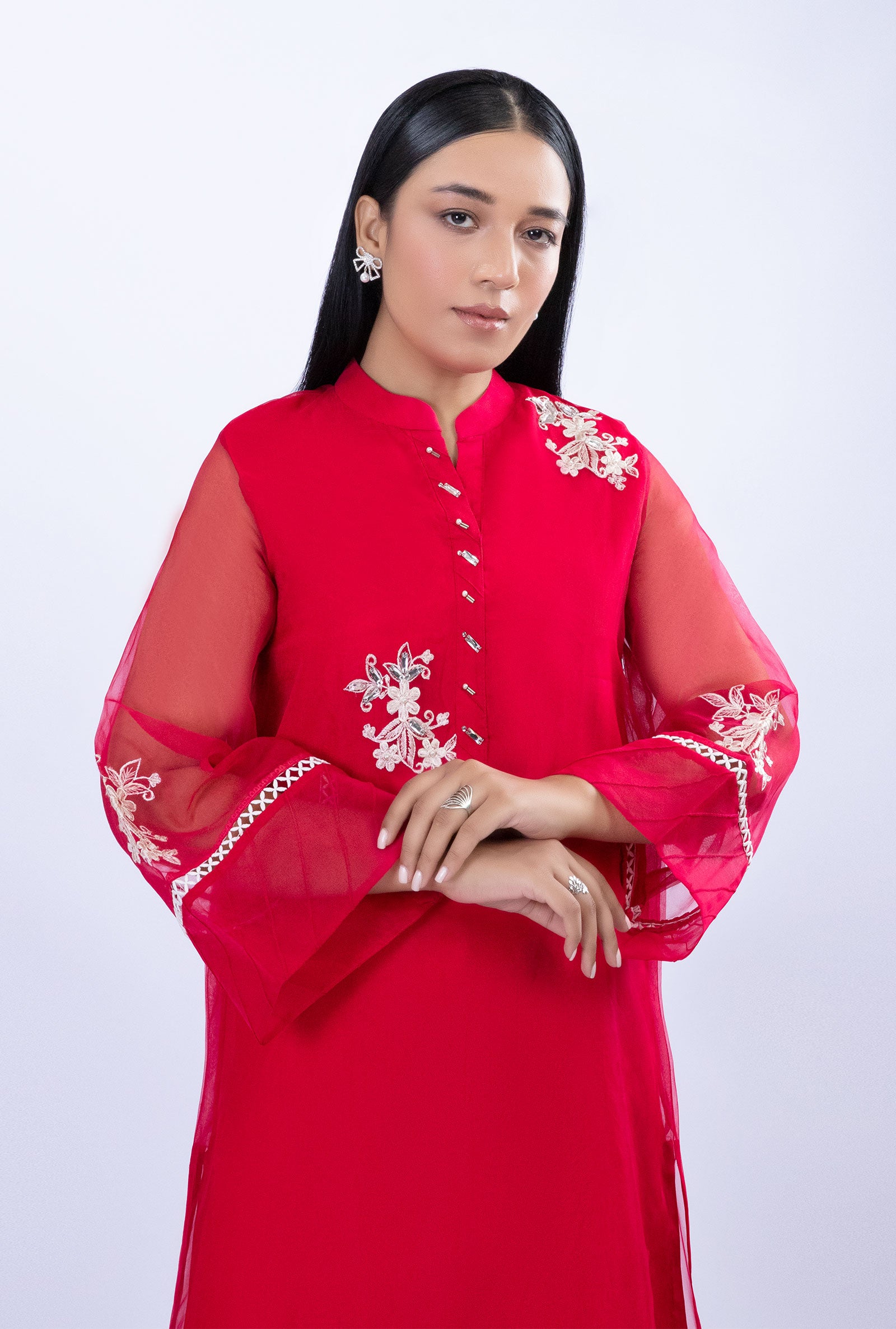 Embroidered Organza Shirt