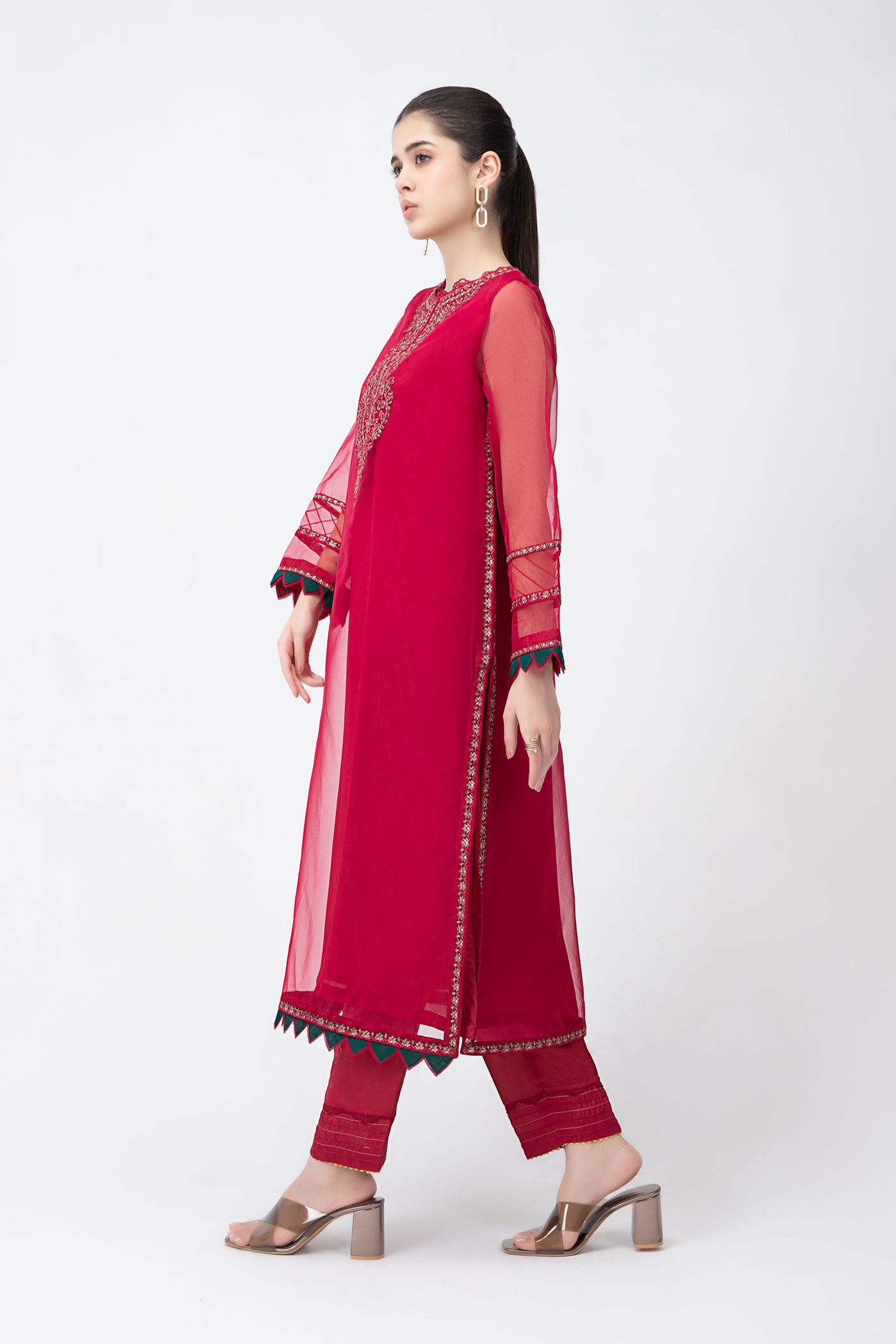 2 Pc Embroidered Raw Silk Suit | MB-F23-412