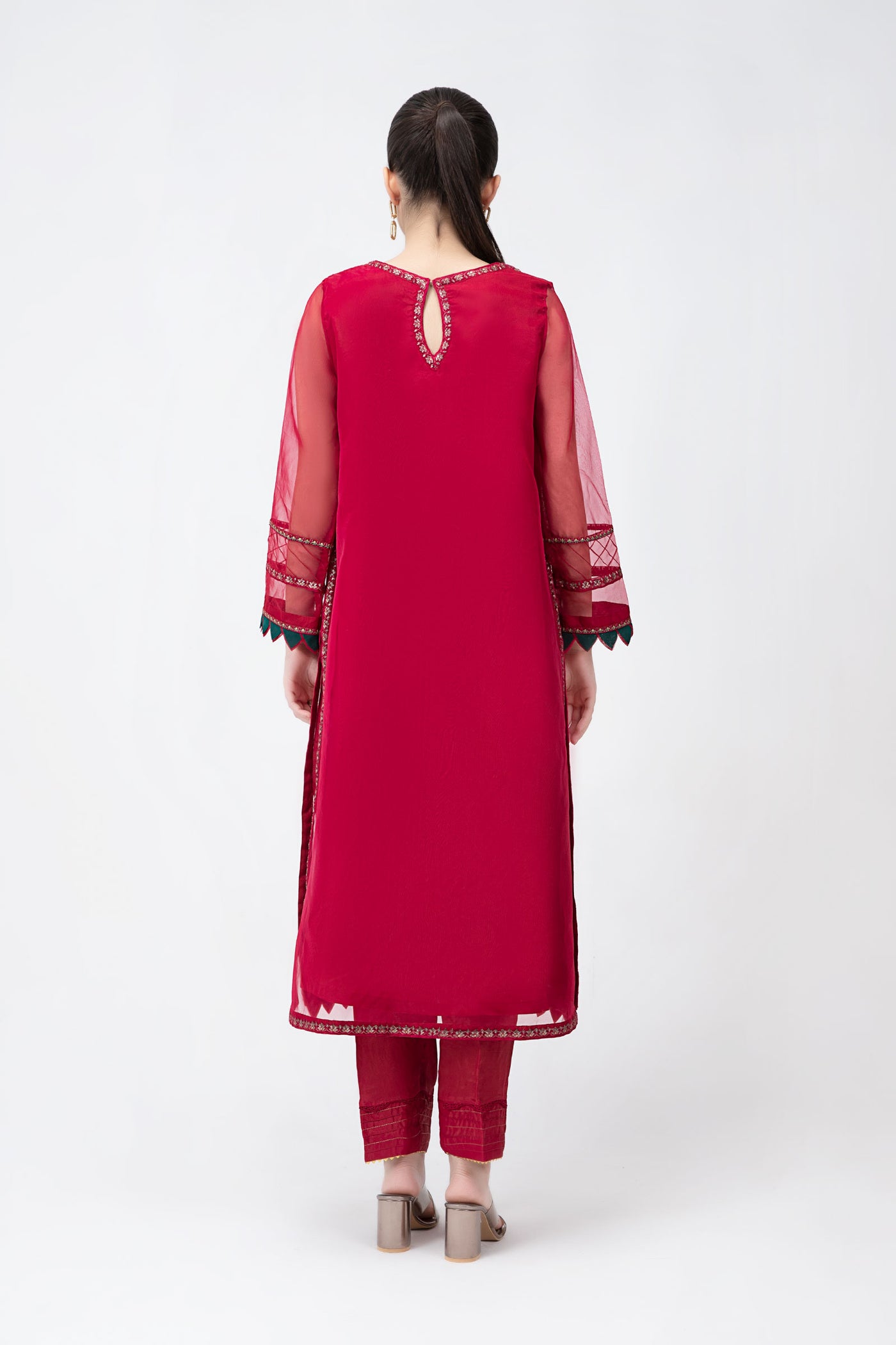 2 Pc Embroidered Raw Silk Suit | MB-F23-412