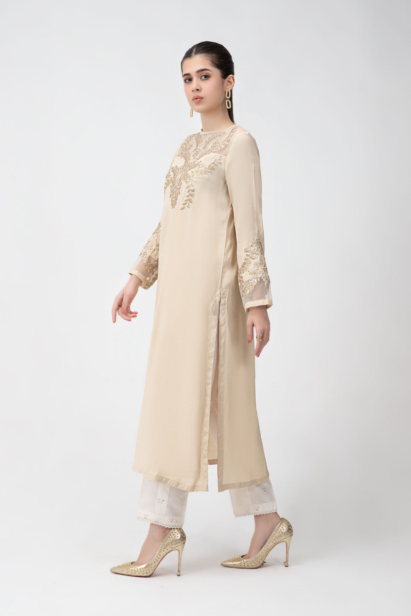 Embroidered Raw Silk Shirt | MB-F23-416