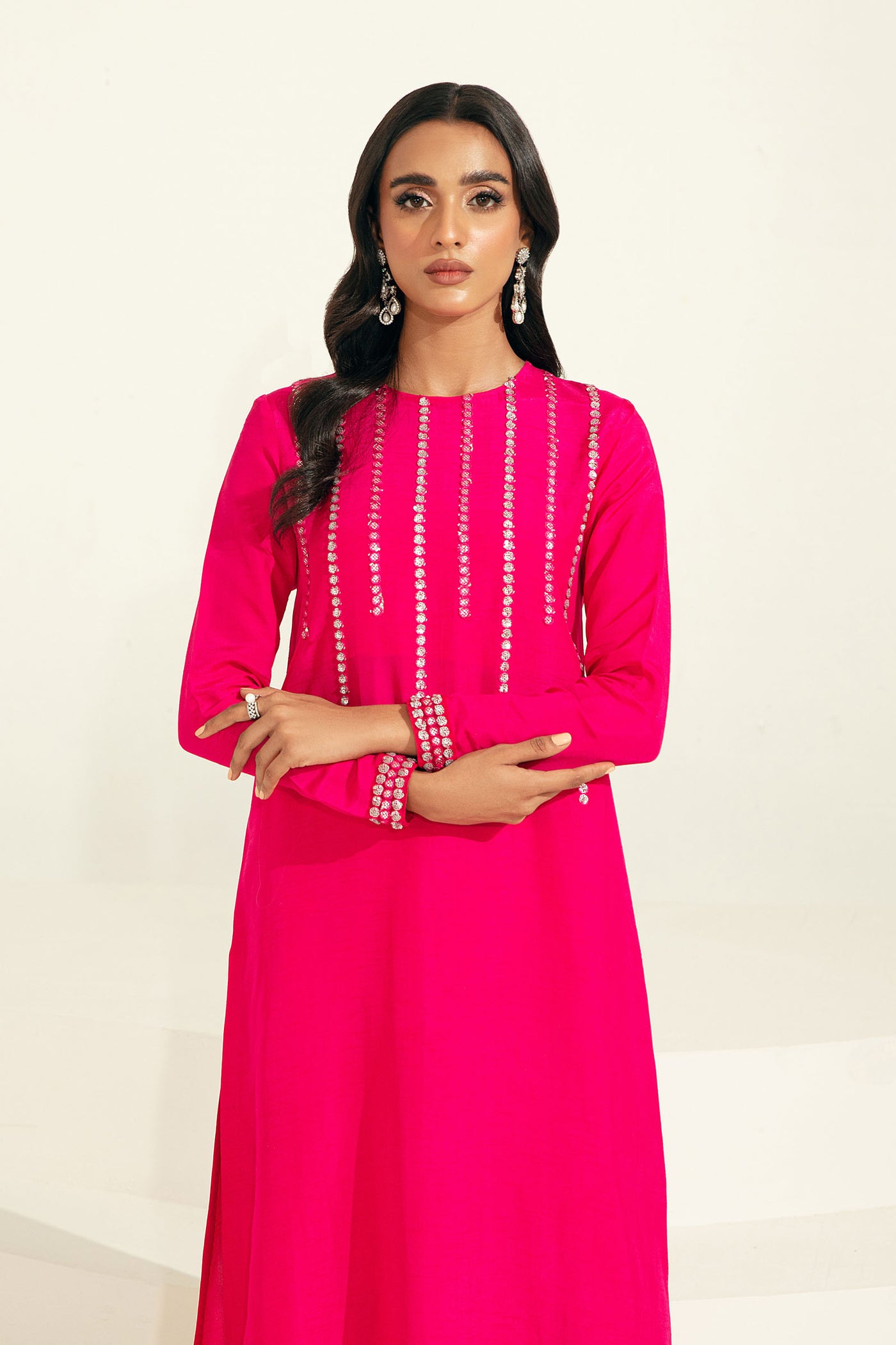 2 Pc Embroidered Raw Silk Suit | MB-F23-417