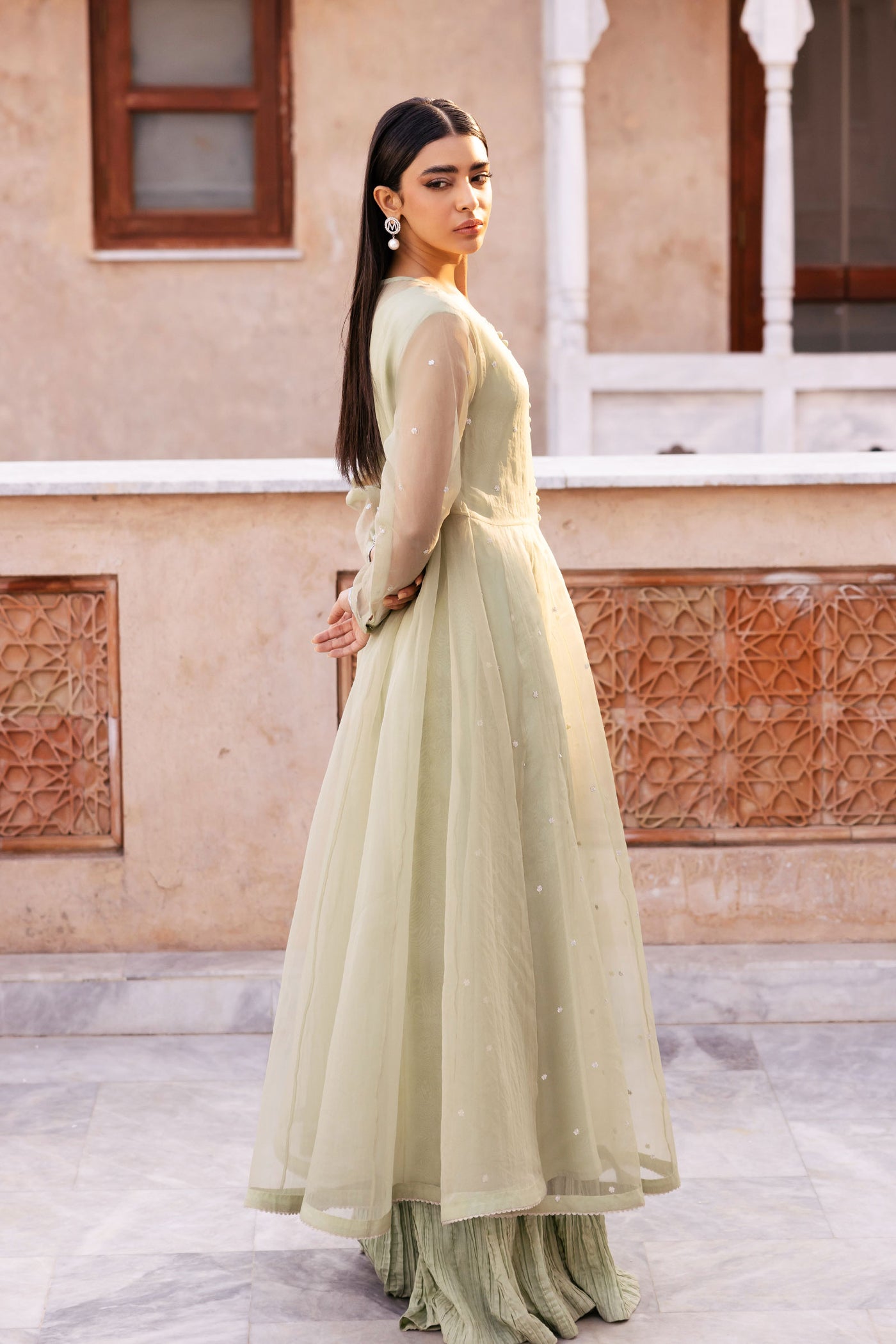 2 Piece Dyed Organza Suit