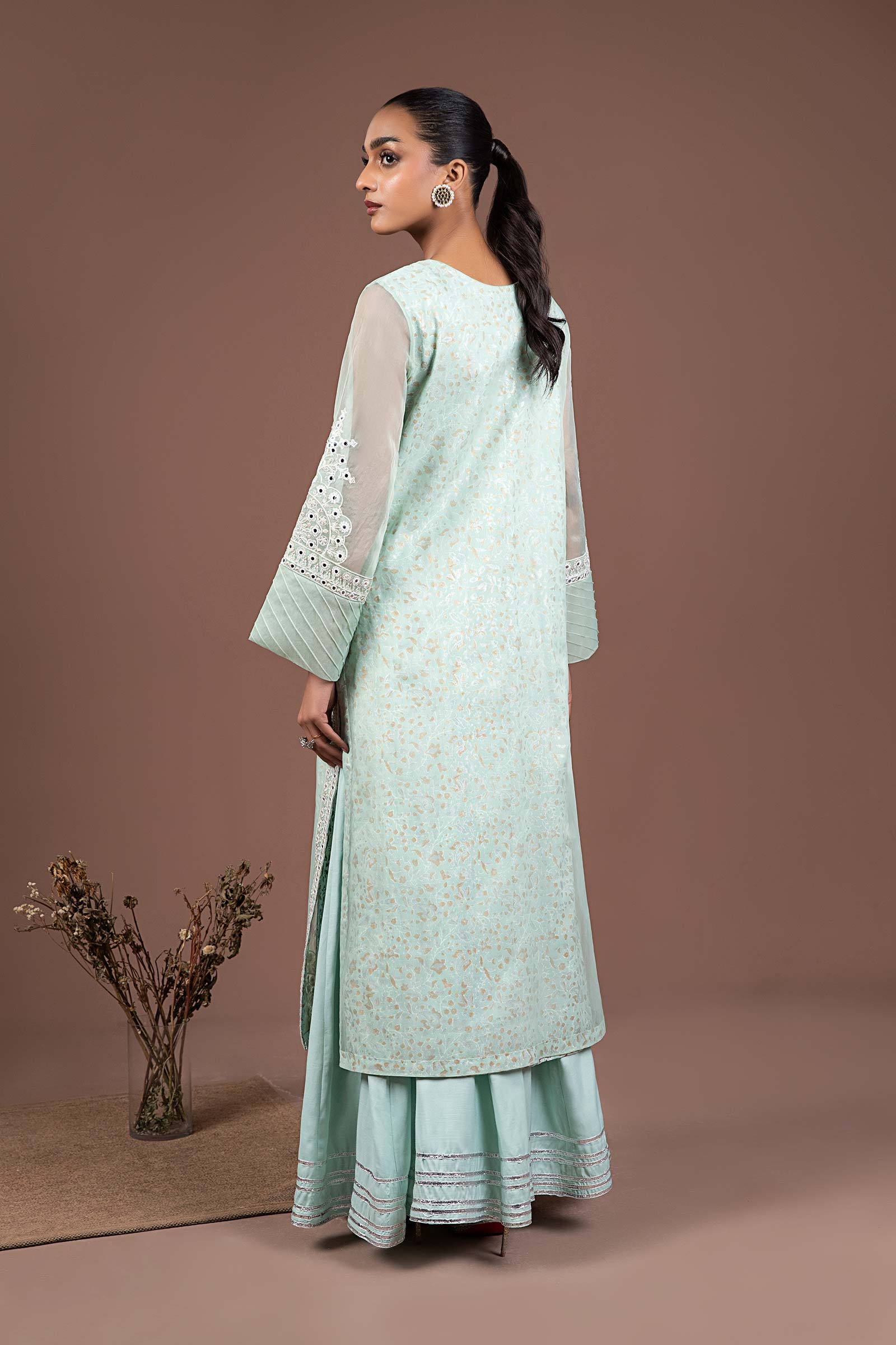 2 Pc Embroidered Organza Suit