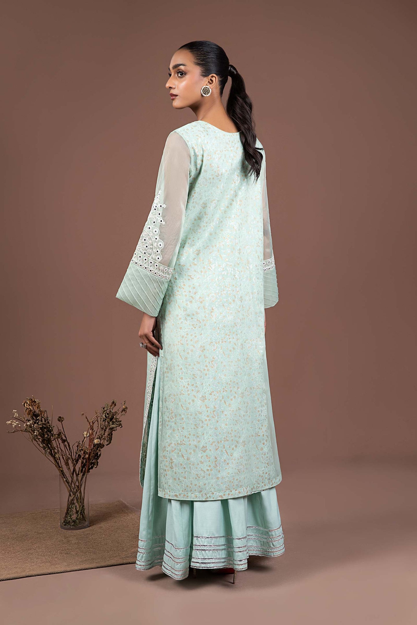 2 Pc Embroidered Organza Suit