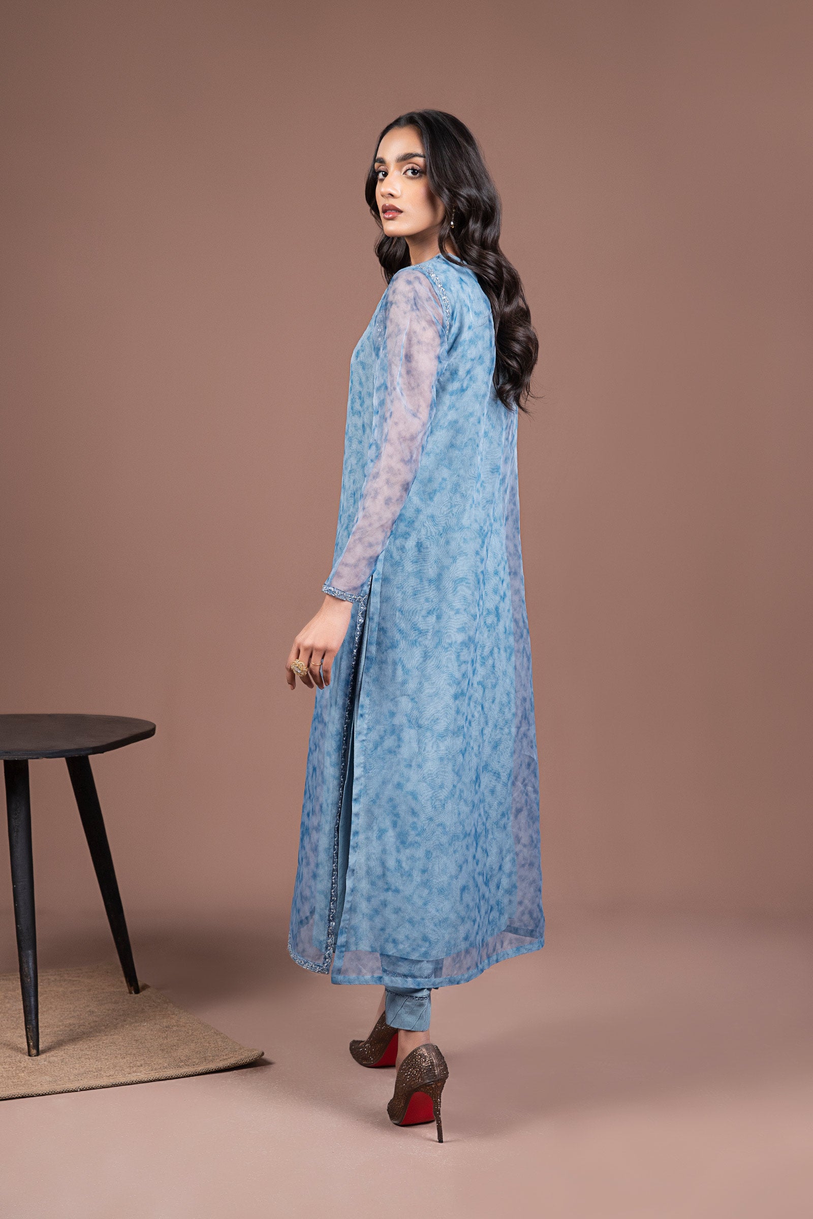 2 Pc Printed Organza Suit