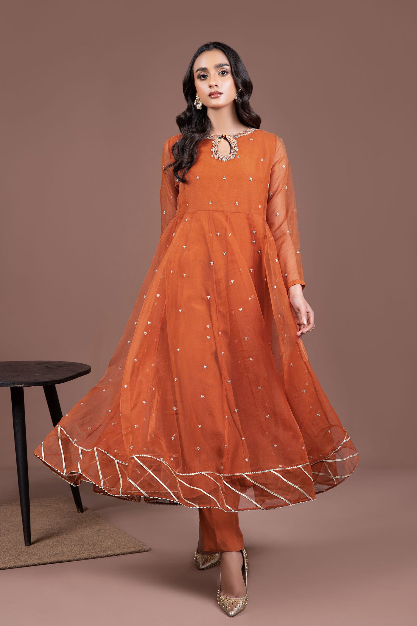 2 PIECE EMBROIDERED ORGANZA SUIT | MB-F24-512
